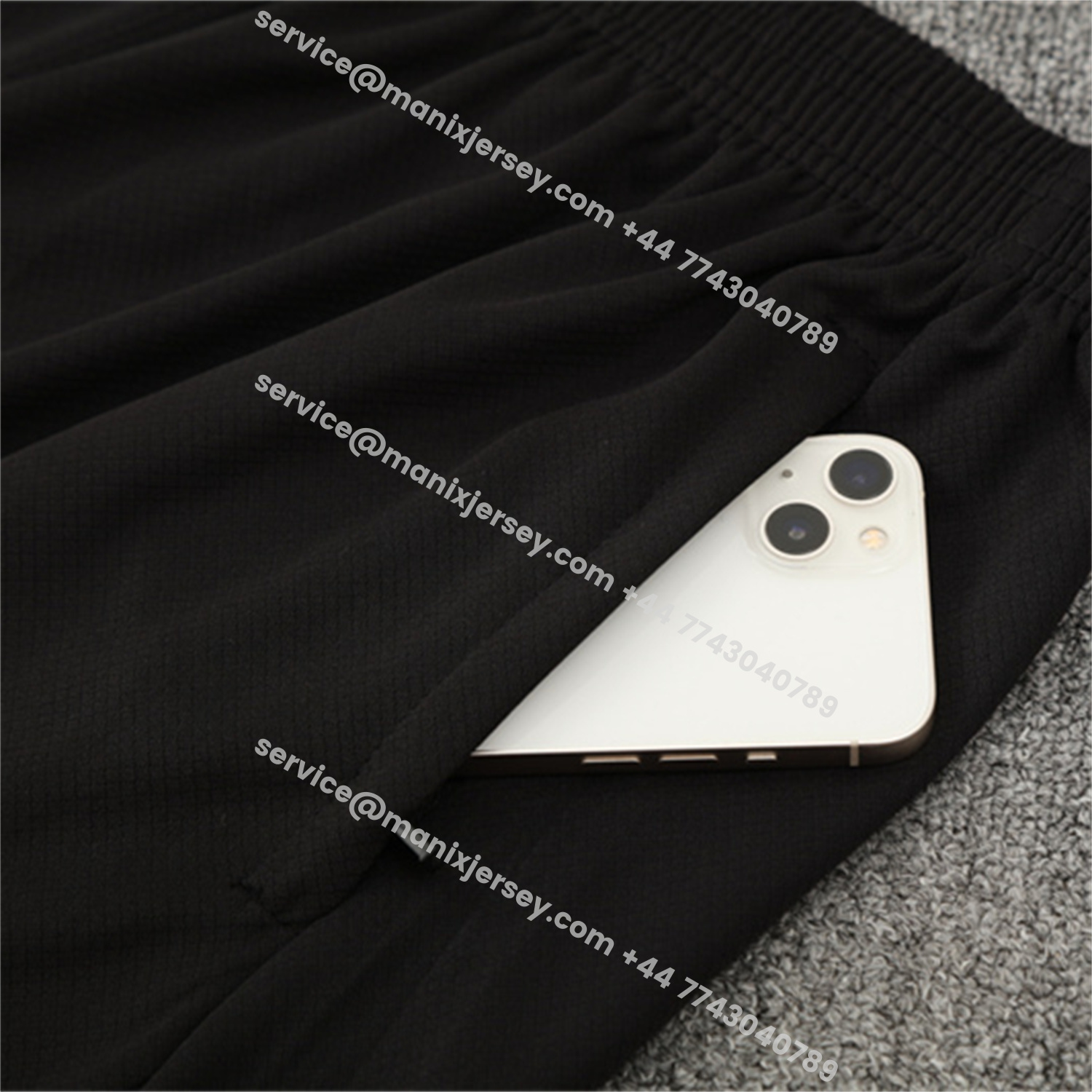 ManixJersey.com | Paris Saint-Germain PSG 25-26 Short-Sleeve Training Set - White Top & Black Shorts -Customize Name, Number and Patch | Worldwide Shipping