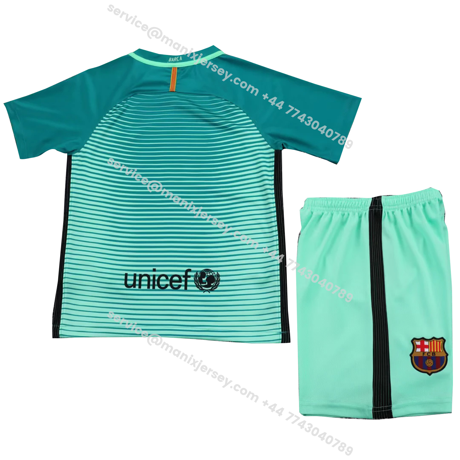 ManixJersey.com | Retro Barcelona 2016-17 Third Kids Kit -Customize Name, Number and Patch | Worldwide Shipping