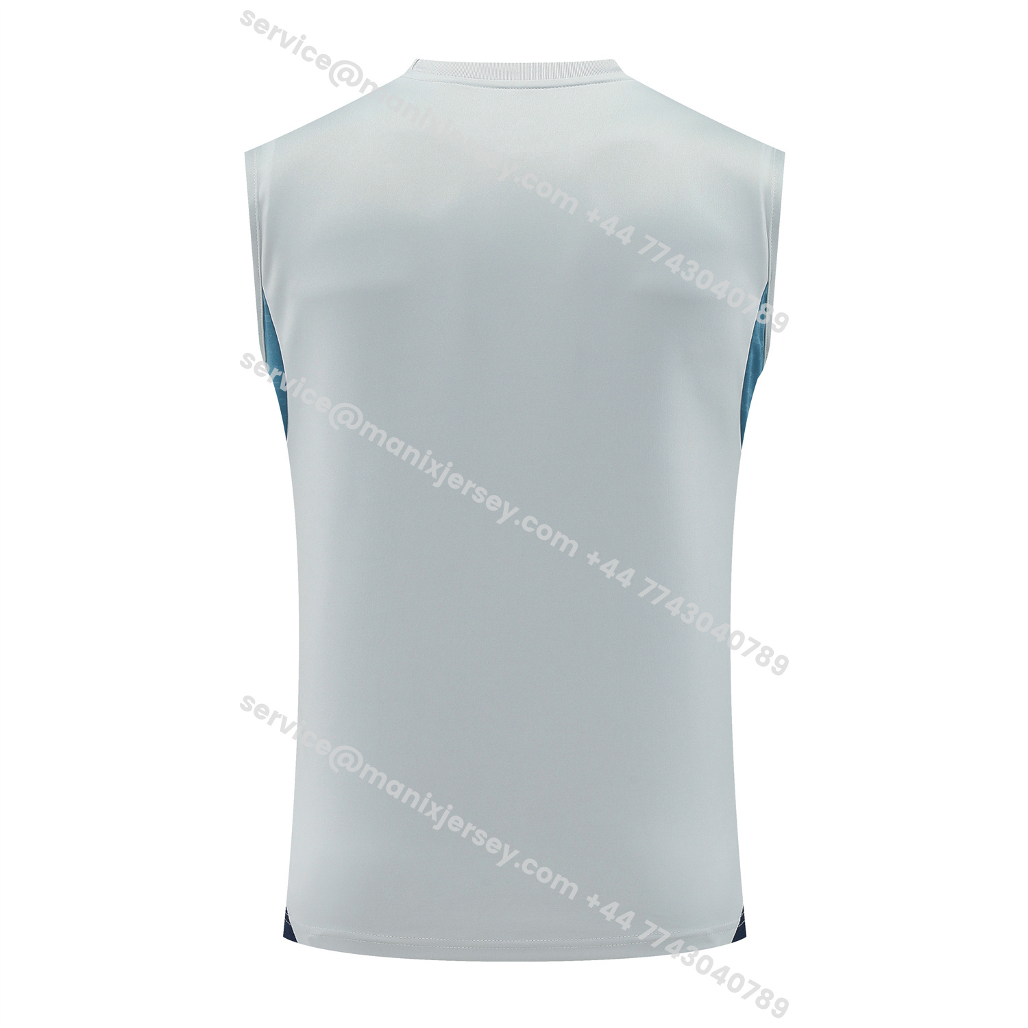 ManixJersey.com | Arsenal 25-26 Vest Training Set - Grey Top & Deep Blue Shorts -Customize Name, Number and Patch | Worldwide Shipping