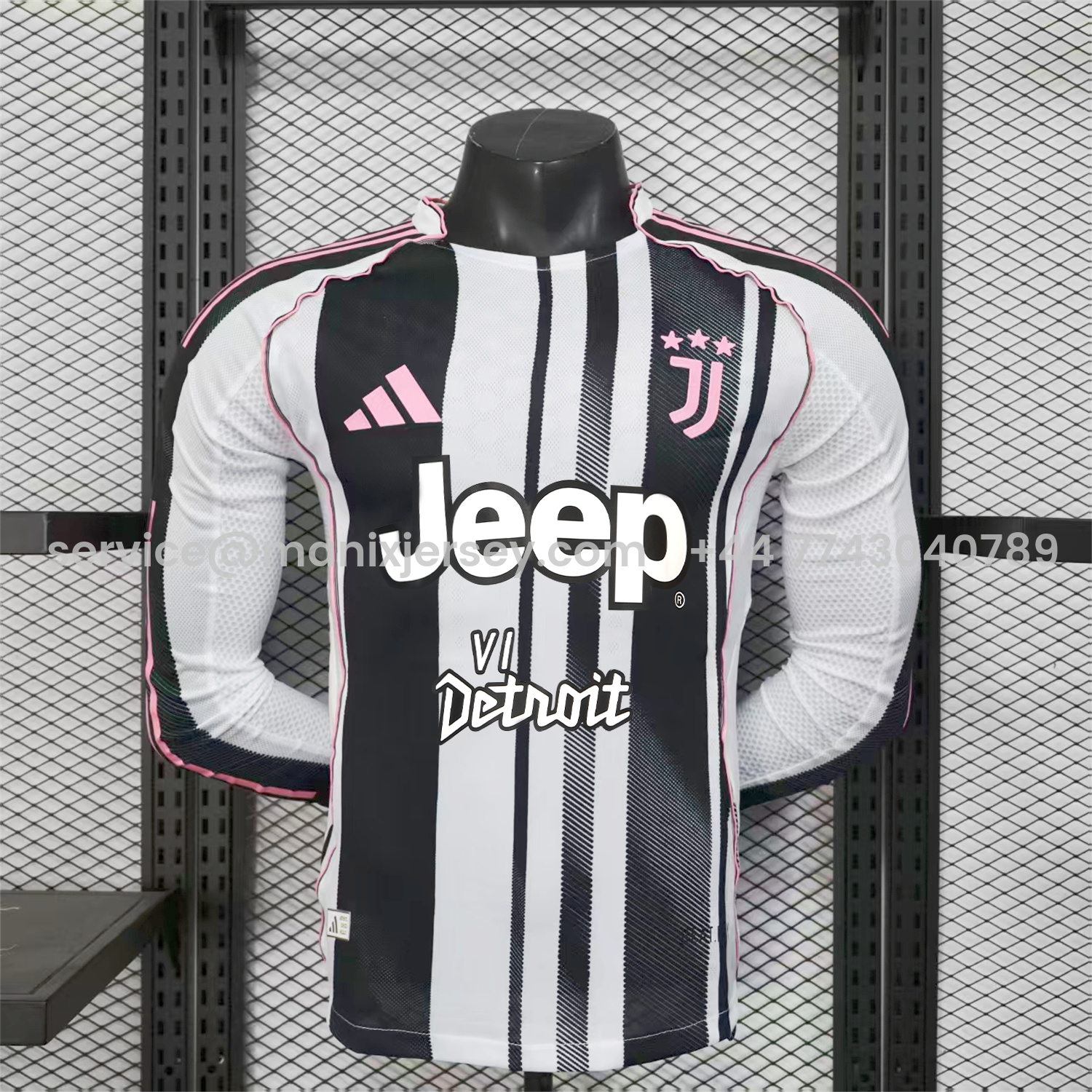 ManixJersey.com | Juventus 25-26 Home Long Sleeves Jersey With Chest Sponsor - Player Version -Customize Name, Number and Patch | Worldwide Shipping