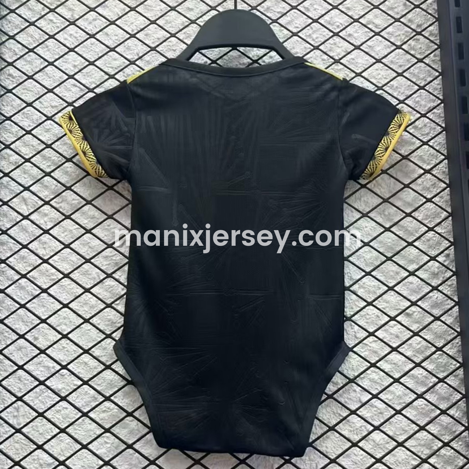 ManixJersey.com | Mexico 2025 Gold Cup Black Baby Crawling Suit -Customize Name, Number and Patch | Worldwide Shipping