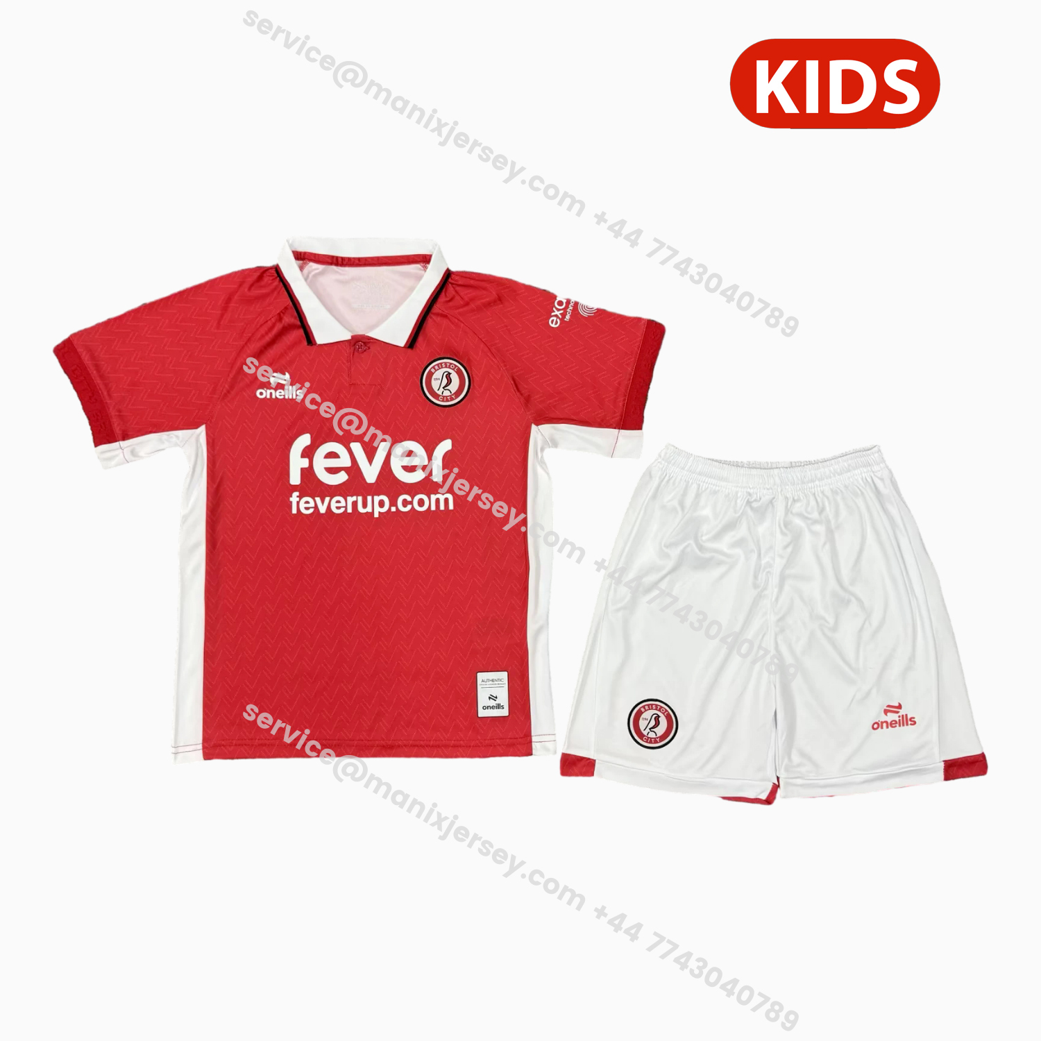 ManixJersey.com | Bristol City 25-26 Home Red Kids Kit -Customize Name, Number and Patch | Worldwide Shipping