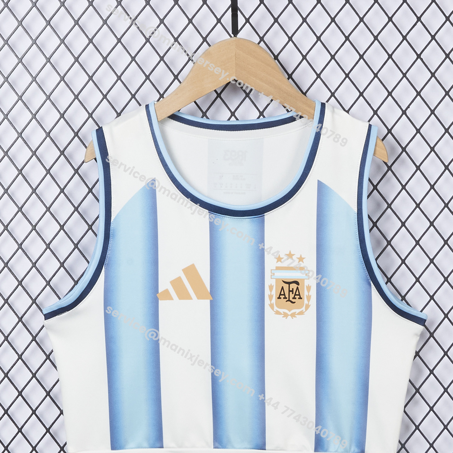 ManixJersey.com | Women's Argentina 2026 Home Yoga Vest -Customize Name, Number and Patch | Worldwide Shipping