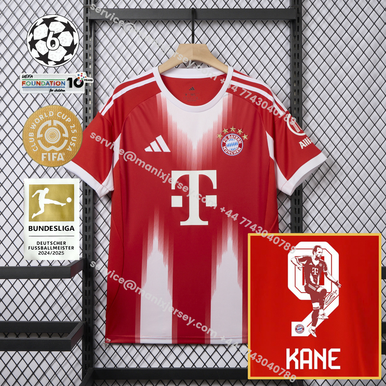 ManixJersey.com | Bayern Munich 25-26 Home Kane Limited Edition Jersey - Fans Version -Customize Name, Number and Patch | Worldwide Shipping