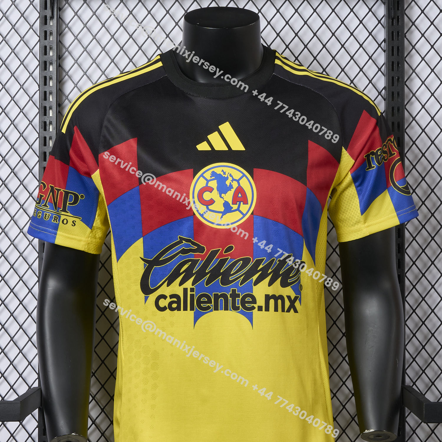 ManixJersey.com | 【Pink Font】Club América 25-26 Home Yellow Jersey - Player Version -Customize Name, Number and Patch | Worldwide Shipping