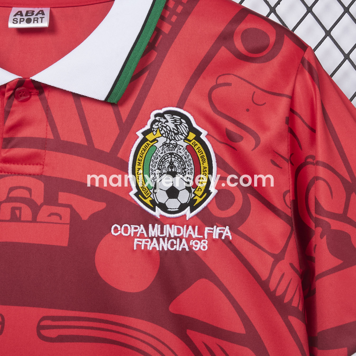 ManixJersey.com | Retro Mexico 1998 Red Special Edition Jersey -Customize Name, Number and Patch | Worldwide Shipping