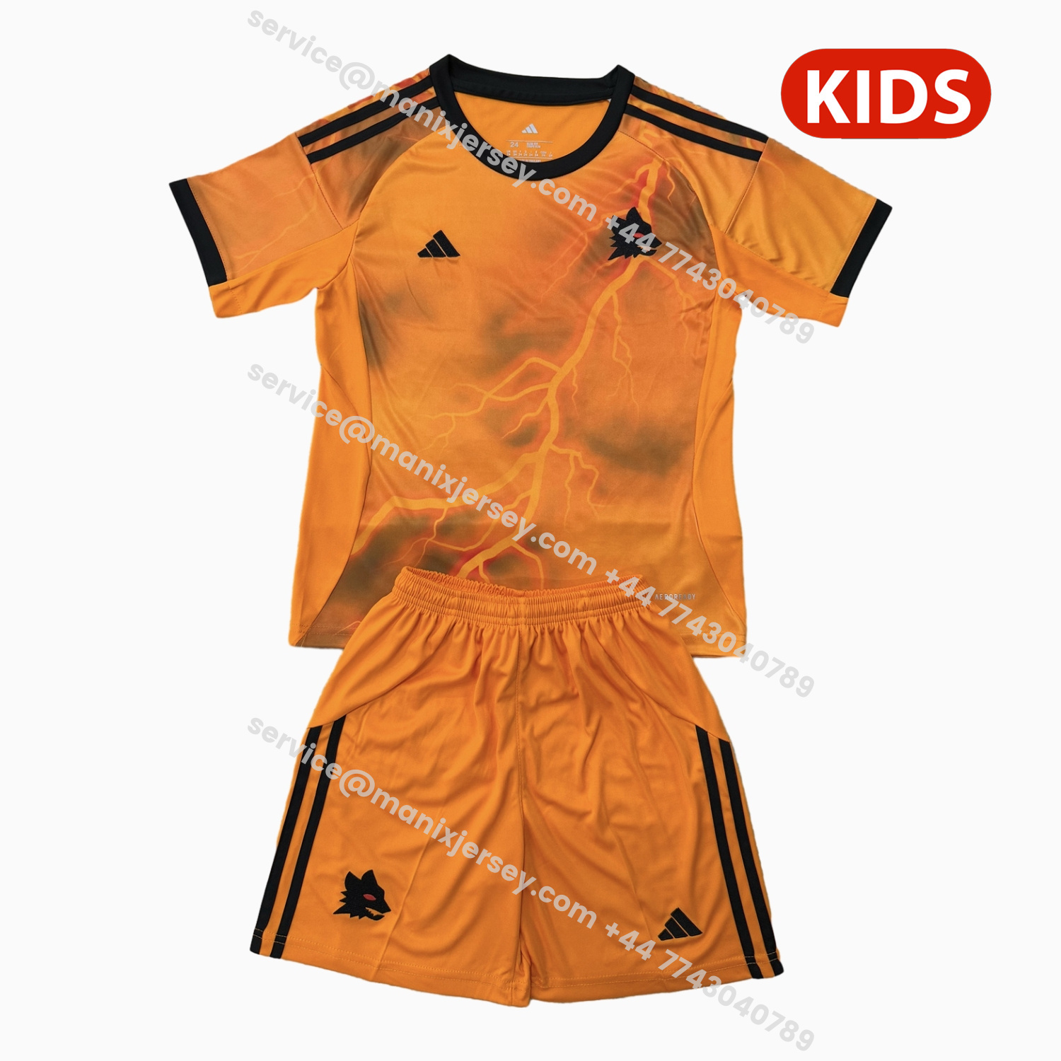 ManixJersey.com | AS Roma 25-26 Away Kids Kit -Customize Name, Number and Patch | Worldwide Shipping