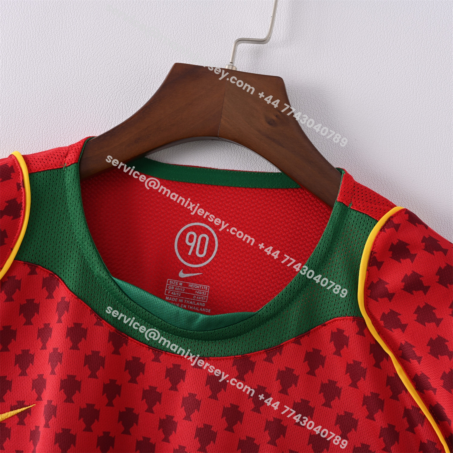 ManixJersey.com | Retro Portugal 2004 Home Jersey -Customize Name, Number and Patch | Worldwide Shipping