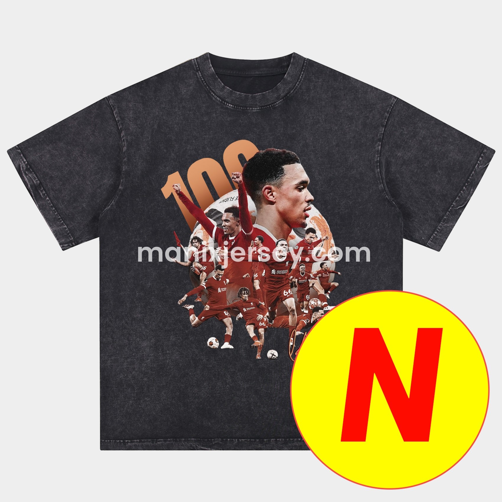 ManixJersey.com | Salah Liverpool Klopp Arnold Oversized Washed T-Shirt -Customize Name, Number and Patch | Worldwide Shipping