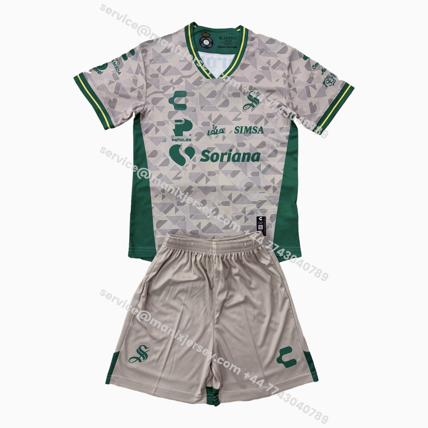 ManixJersey.com | Santos Laguna 25-26 Away Kids Kit -Customize Name, Number and Patch | Worldwide Shipping