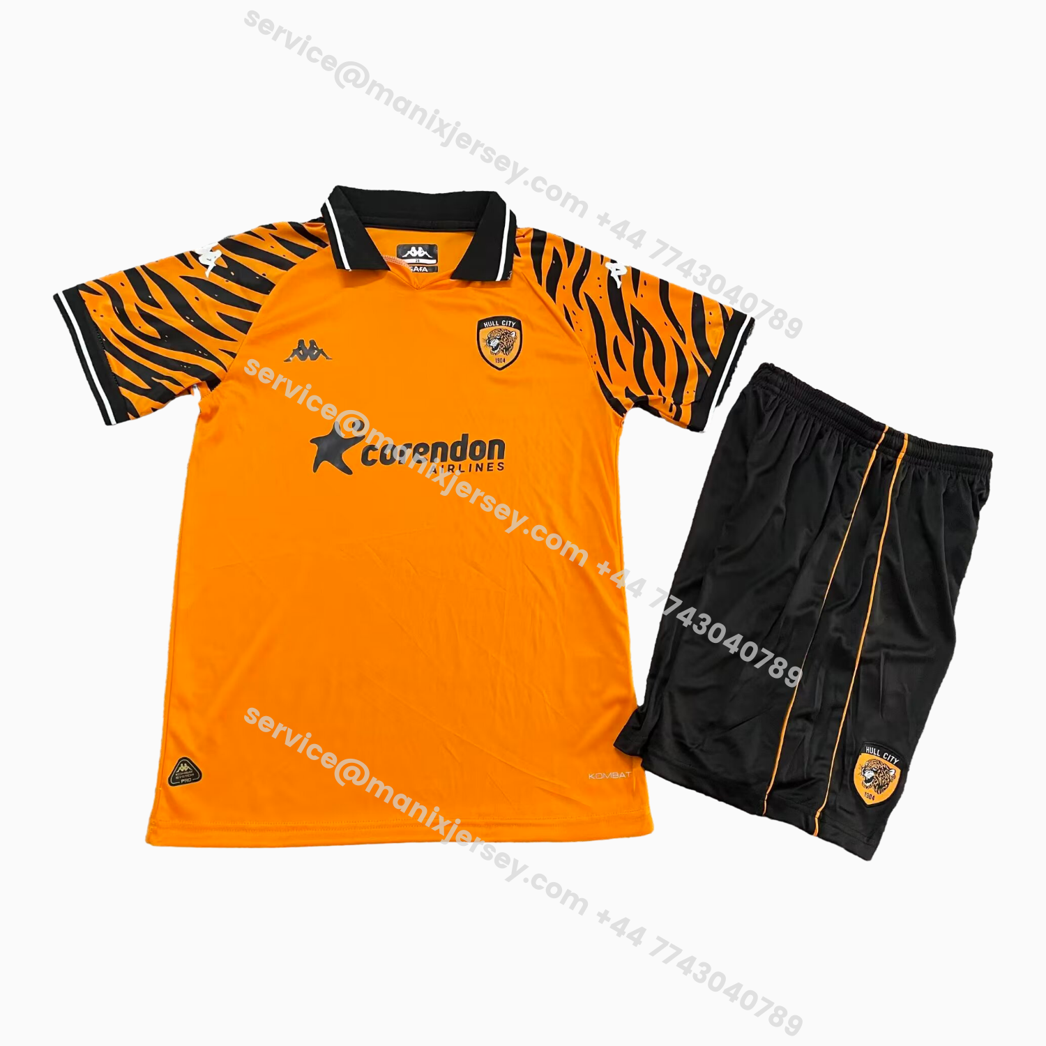 ManixJersey.com | Hull City 25-26 Home Kids Kit -Customize Name, Number and Patch | Worldwide Shipping