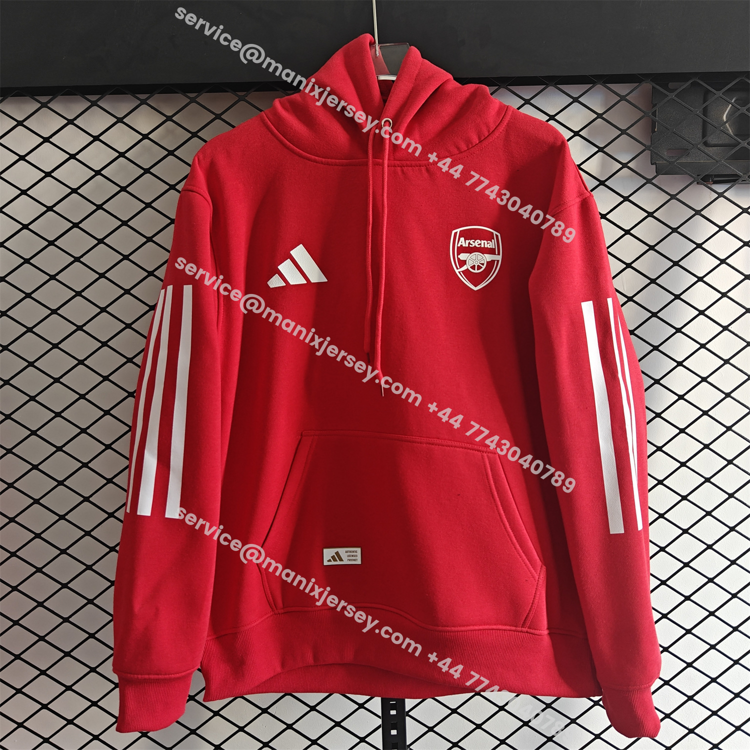 ManixJersey.com | Arsenal 25-26 Home Unisex Pullover Hoodie -Customize Name, Number and Patch | Worldwide Shipping