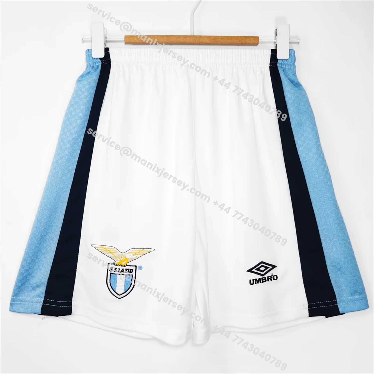 ManixJersey.com | Retro Lazio 1996-97 Home Shorts -Customize Name, Number and Patch | Worldwide Shipping