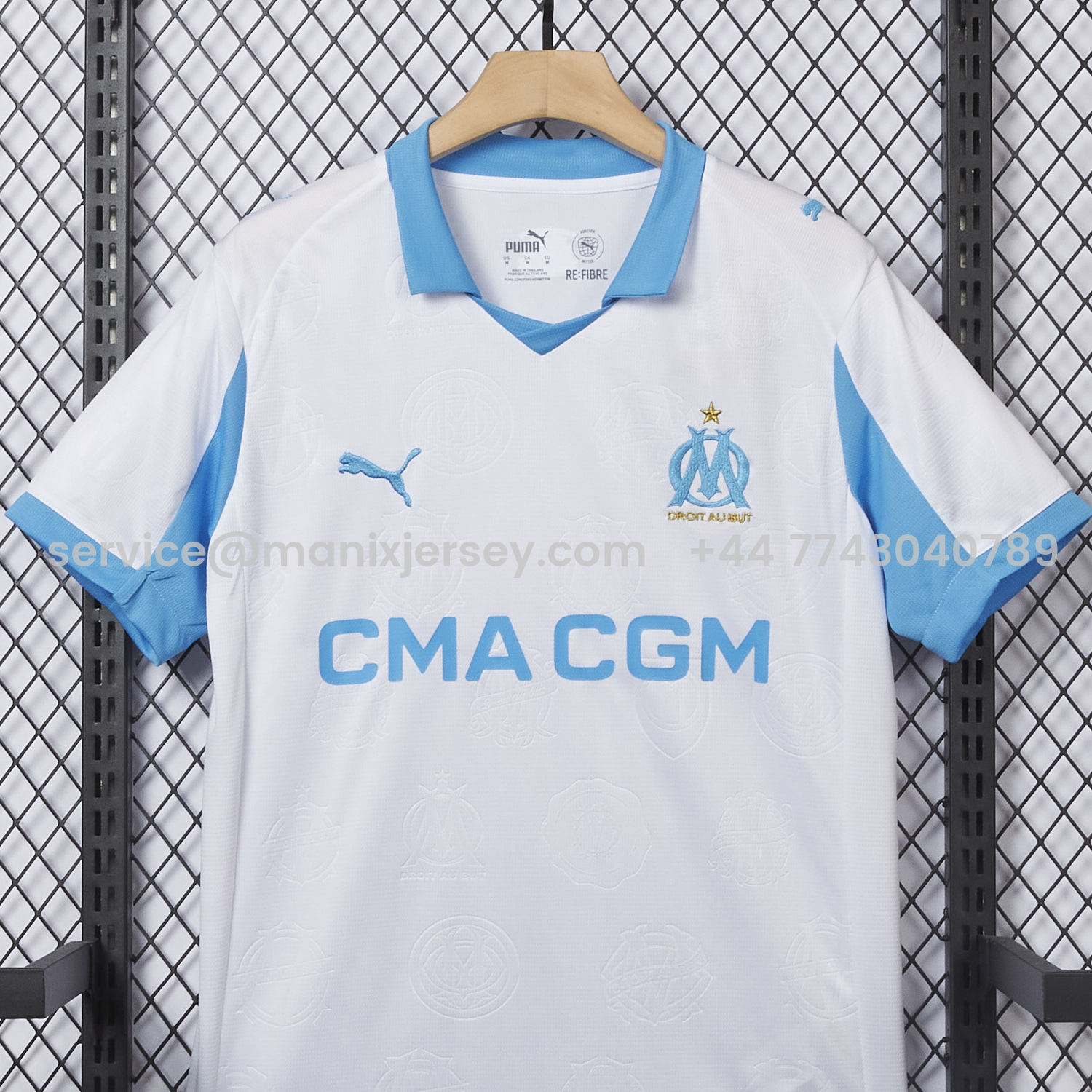 ManixJersey.com | Marseille 25-26 Home Jersey - Fans Version -Customize Name, Number and Patch | Worldwide Shipping