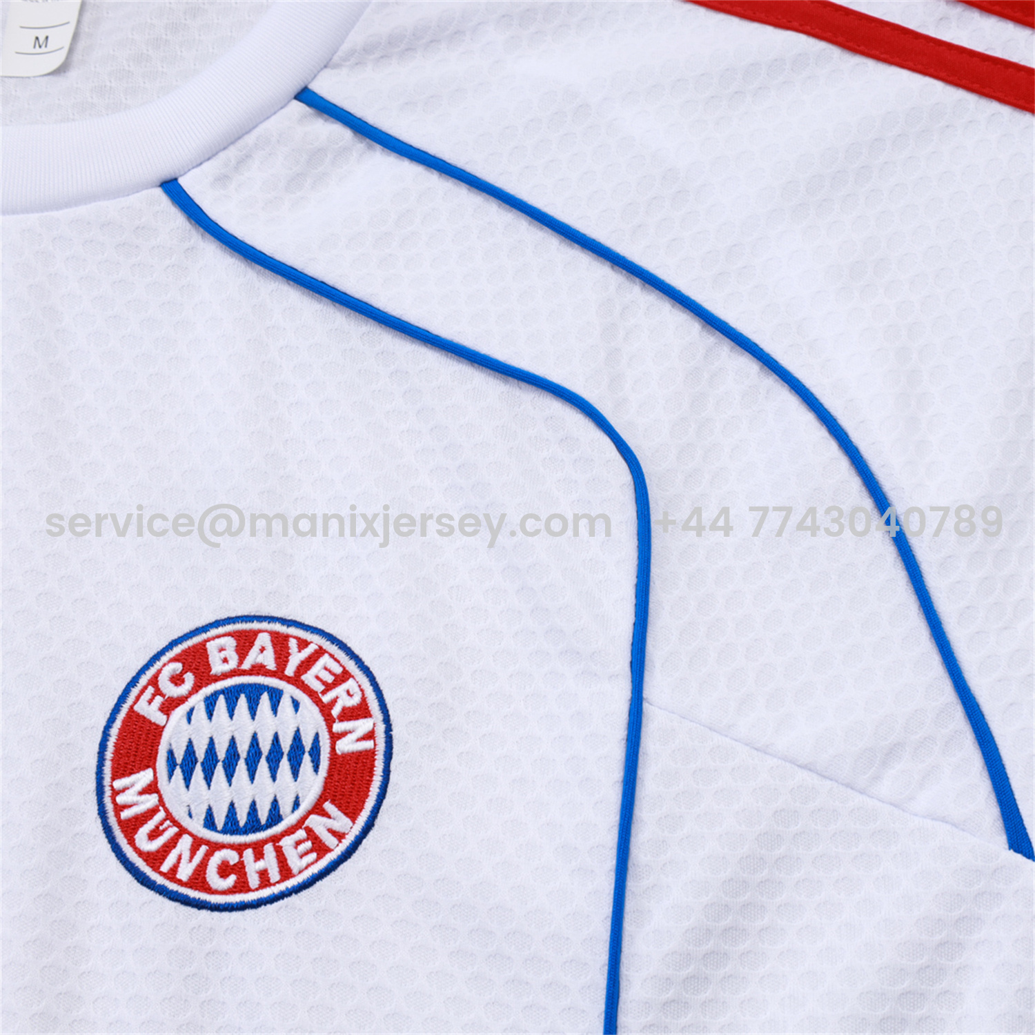 ManixJersey.com | Bayern Munich 25-26 Short-Sleeve Training Set - White Throwback Top & Grey Shorts -Customize Name, Number and Patch | Worldwide Shipping