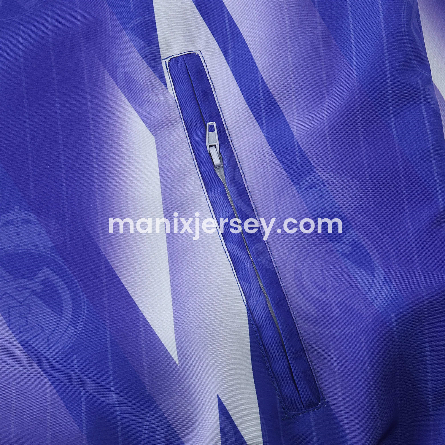 ManixJersey.com | Retro Real Madrid 1996-97 Double Sided Reversible Windbreaker - Blue & Green -Customize Name, Number and Patch | Worldwide Shipping