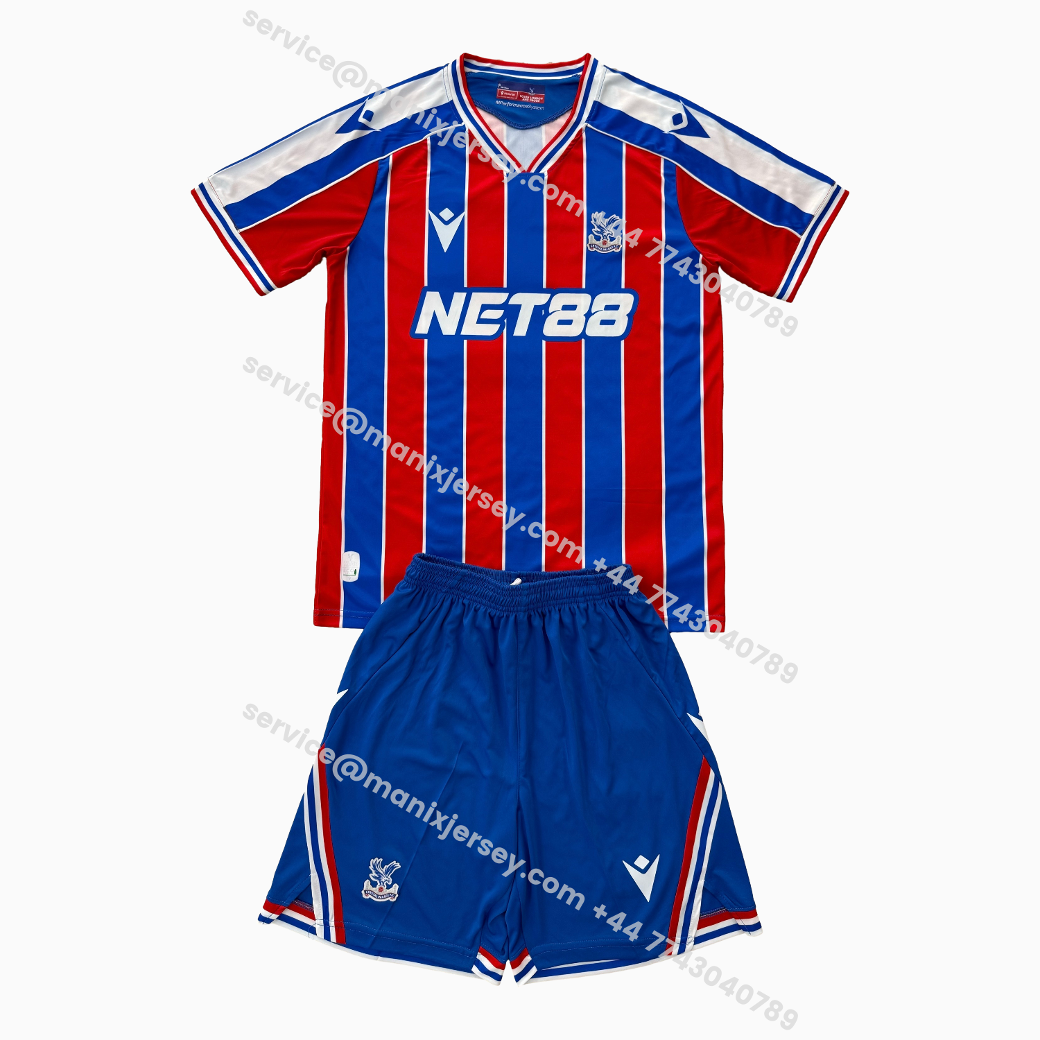 ManixJersey.com | Crystal Palace 25-26 Home Men's Adult Jersey Set - Fans Version -Customize Name, Number and Patch | Worldwide Shipping