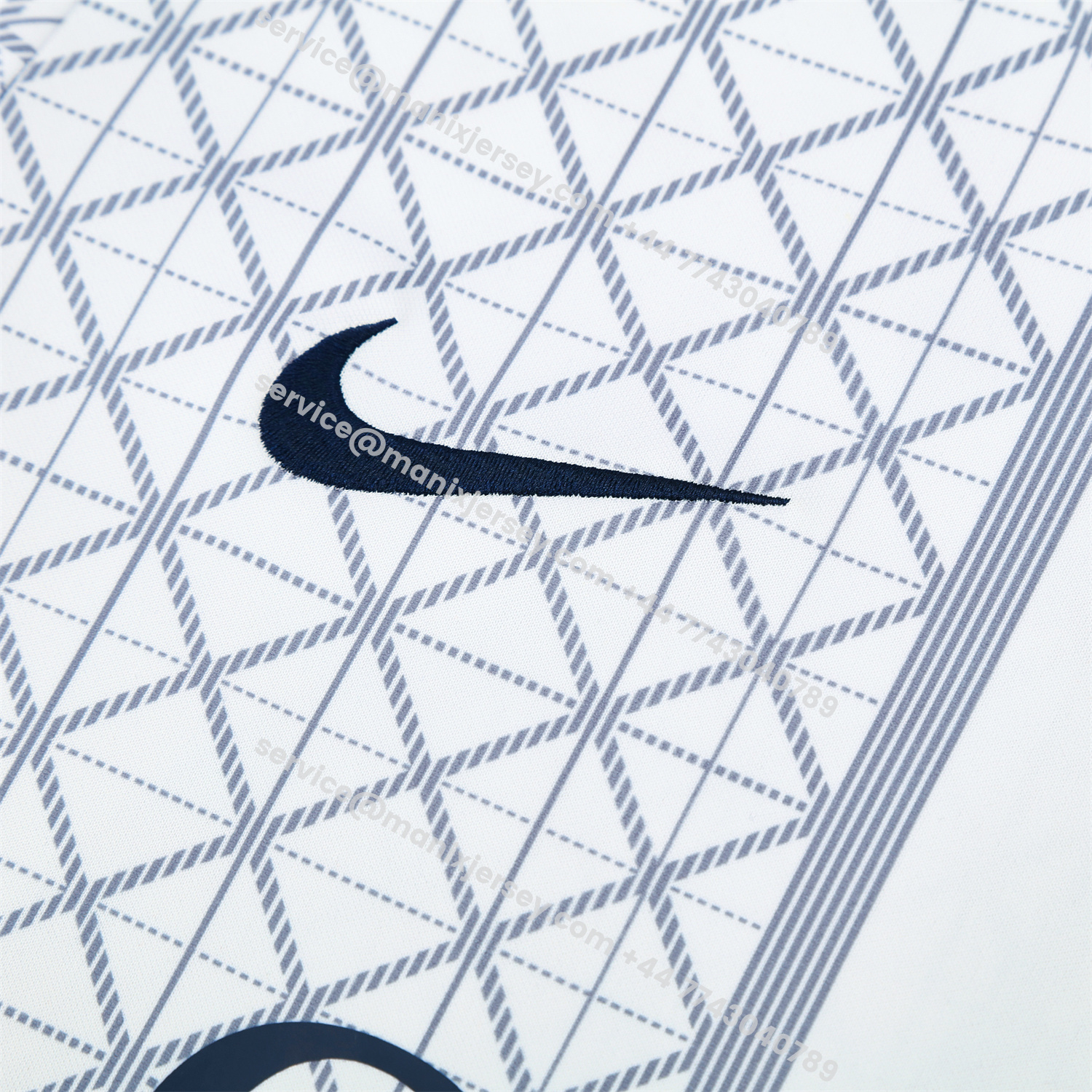 ManixJersey.com | Paris Saint-Germain PSG 25-26 Short-Sleeve Training Set - White Top & Deep Blue Shorts -Customize Name, Number and Patch | Worldwide Shipping