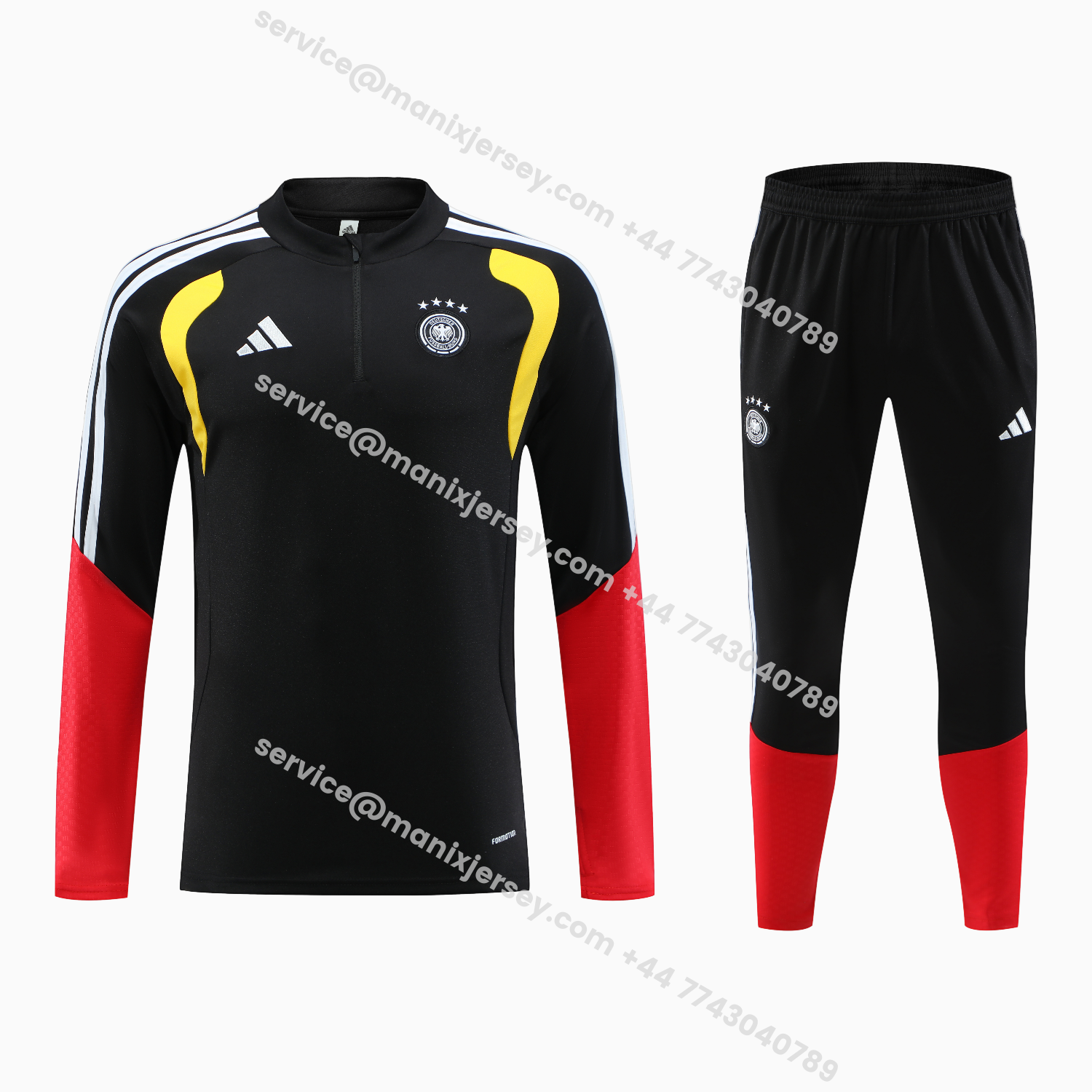 ManixJersey.com | Germany 2026 Long Sleeve Training Set - Black Top & Pants -Customize Name, Number and Patch | Worldwide Shipping