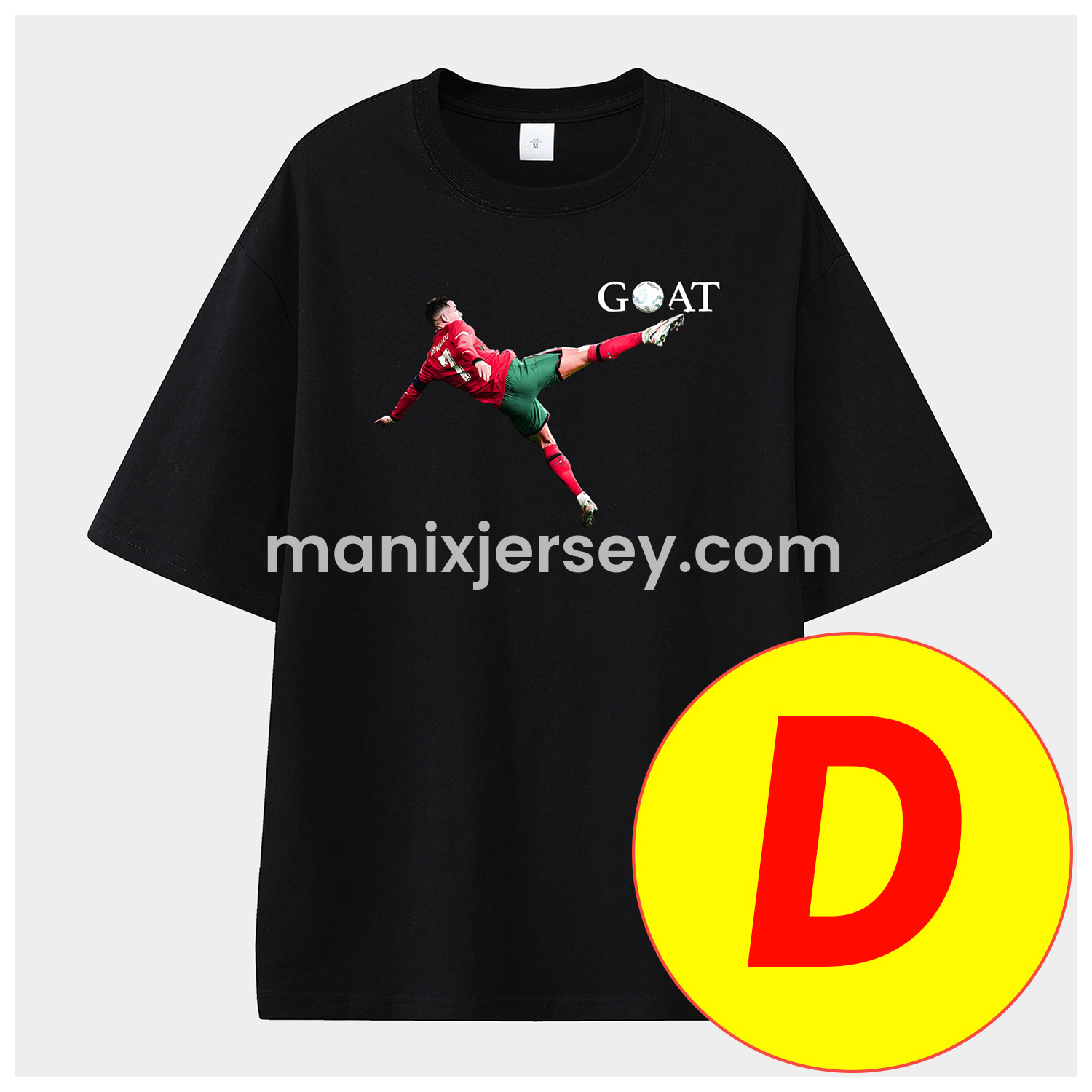 ManixJersey.com | Cristiano Ronaldo Portugal Real Madrid Manchester United Unisex Pure Cotton T-shirt -Customize Name, Number and Patch | Worldwide Shipping