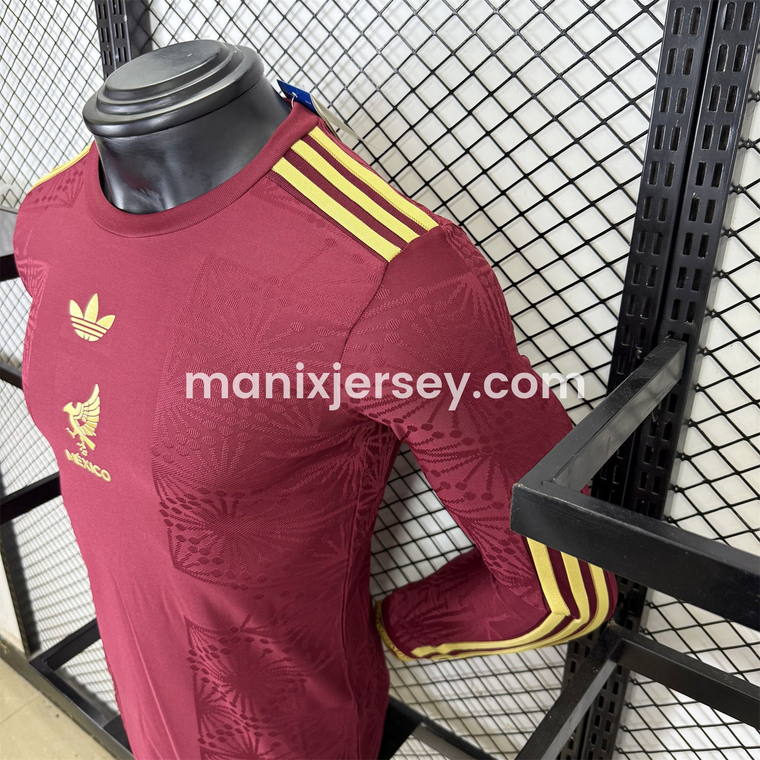 ManixJersey.com | Mexico 2025 Gold Cup Red Long Sleeves Jersey - Player Version -Customize Name, Number and Patch | Worldwide Shipping