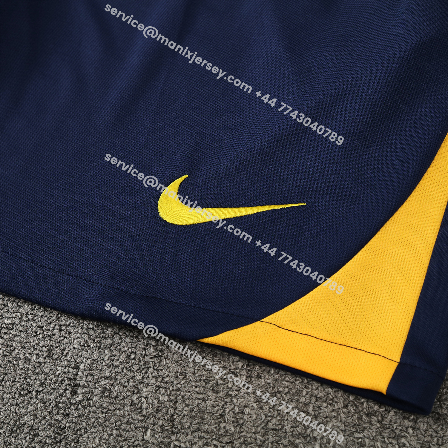 ManixJersey.com | Atletico Madrid Short-Sleeve Training Set - Blue Yellow Top & Blue Shorts -Customize Name, Number and Patch | Worldwide Shipping