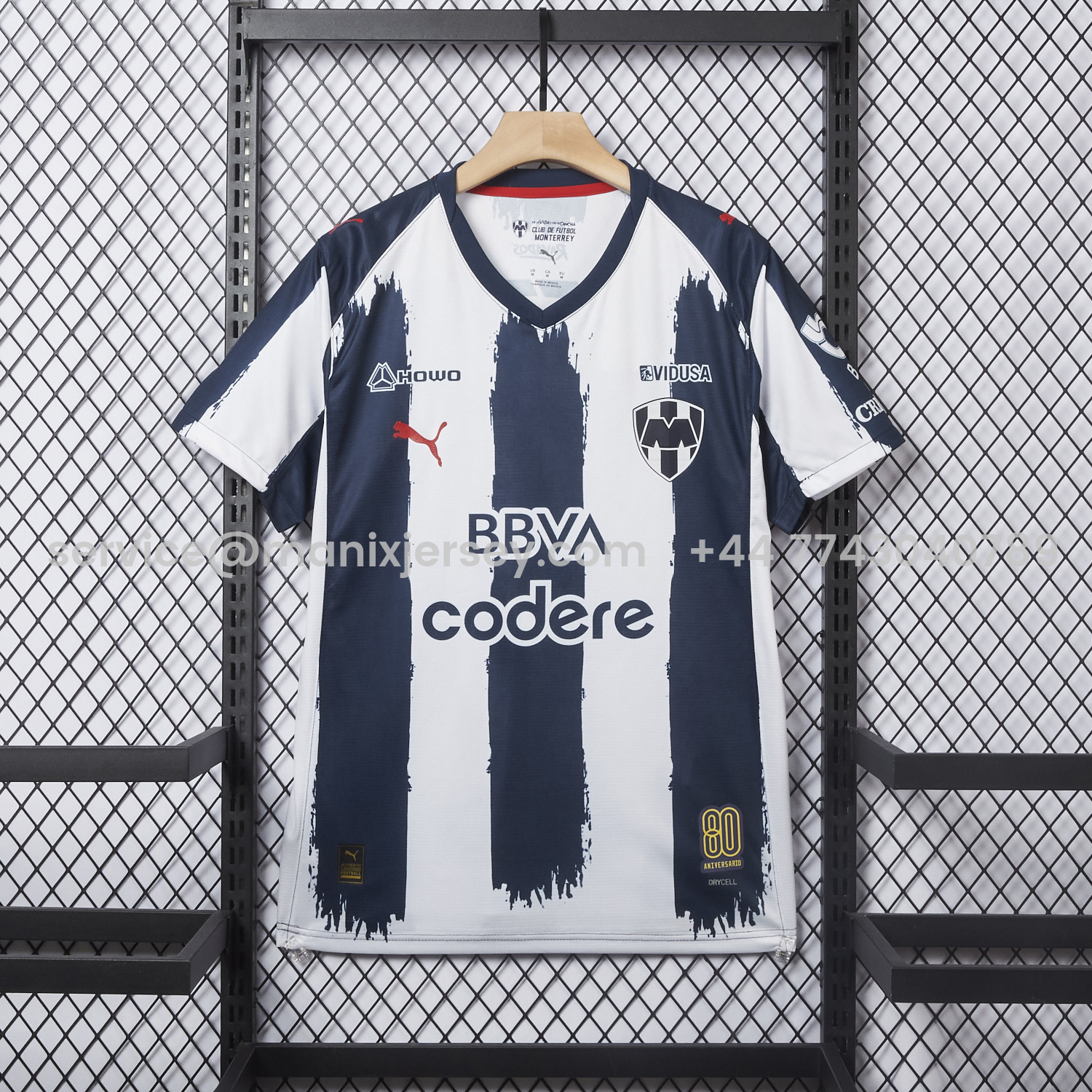 ManixJersey.com | Rayados Monterrey 25-26 Home Stripes Jersey - Fans Version -Customize Name, Number and Patch | Worldwide Shipping