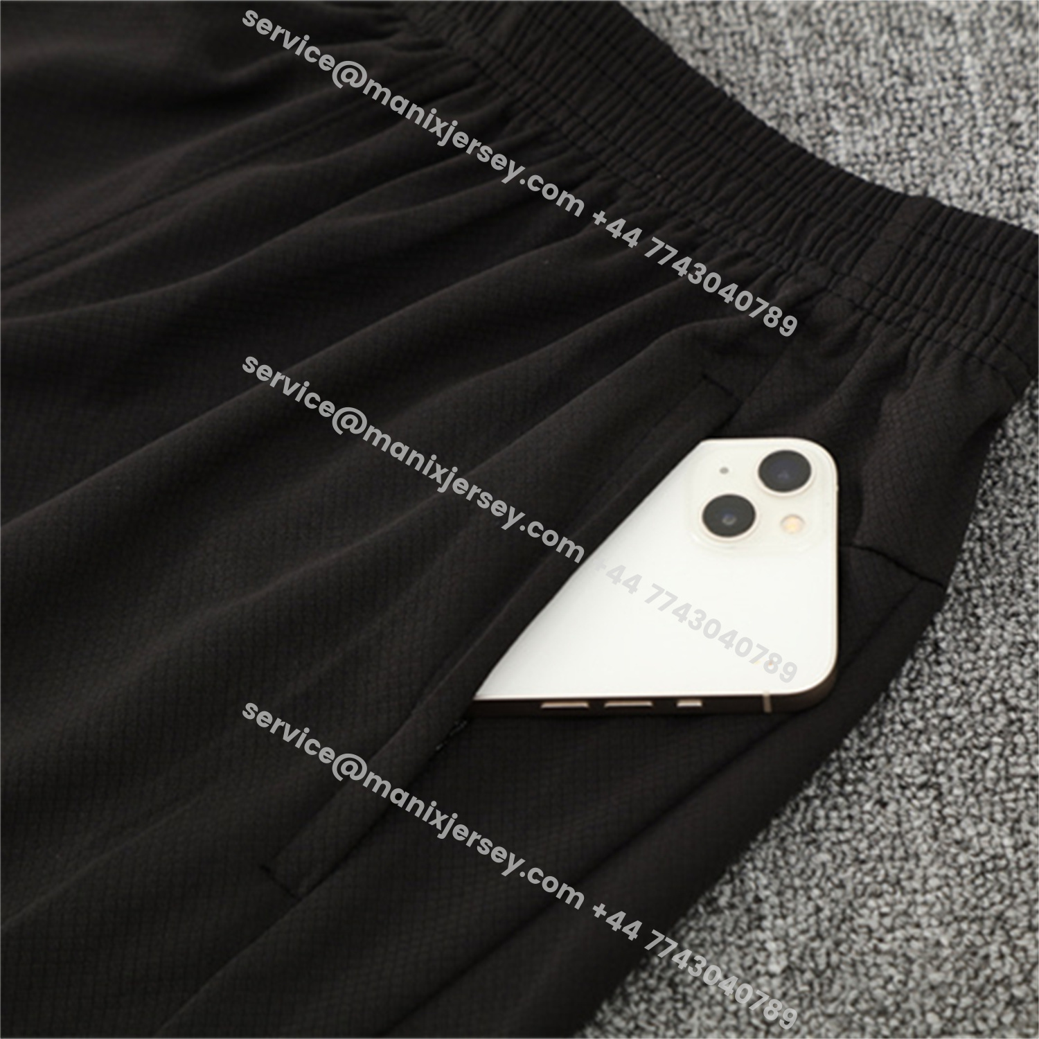 ManixJersey.com | Manchester City 25-26 Short-Sleeve Training Set - Black Top & Black Shorts -Customize Name, Number and Patch | Worldwide Shipping