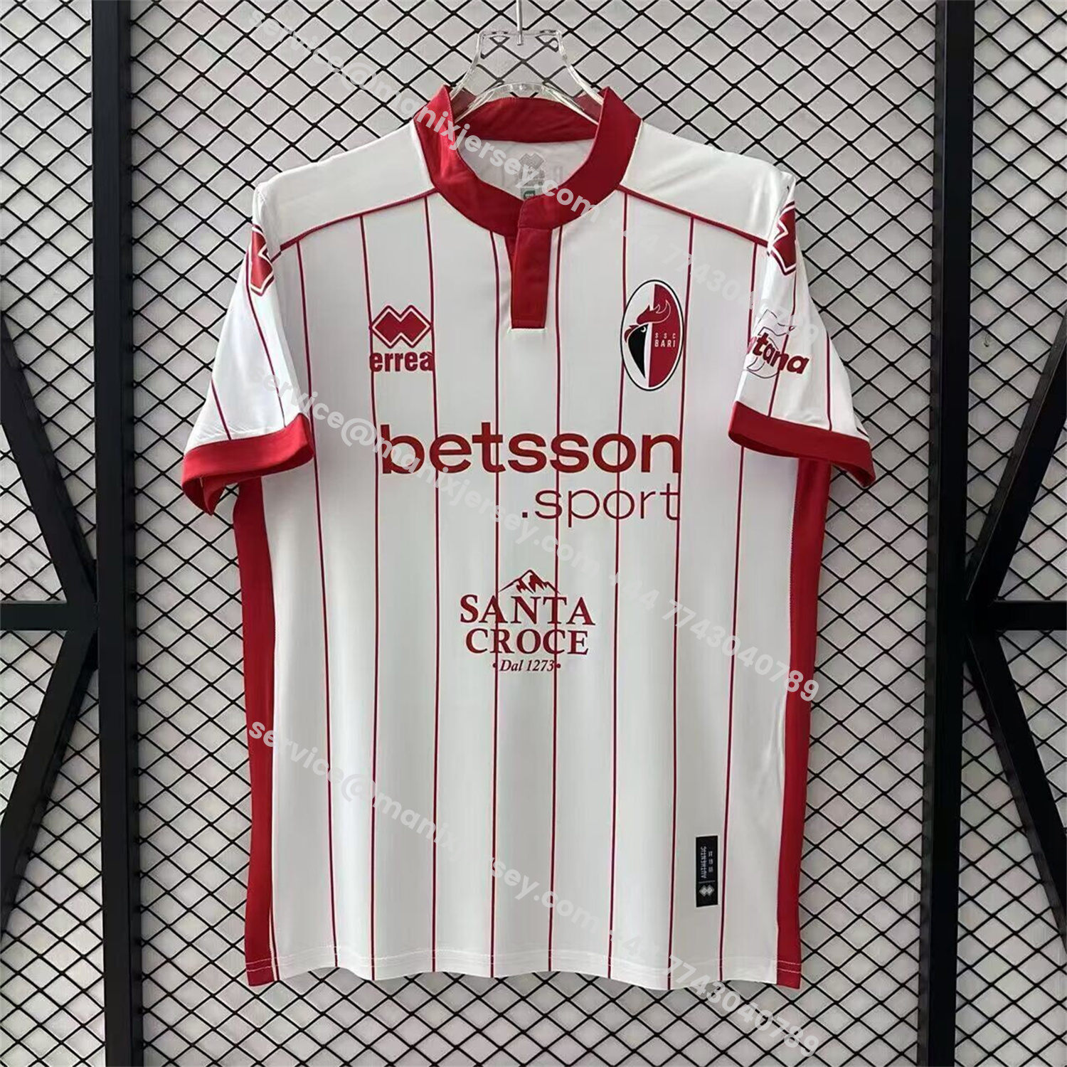 ManixJersey.com | SSC Bari 25-26 Home White Jersey - Fans Version -Customize Name, Number and Patch | Worldwide Shipping