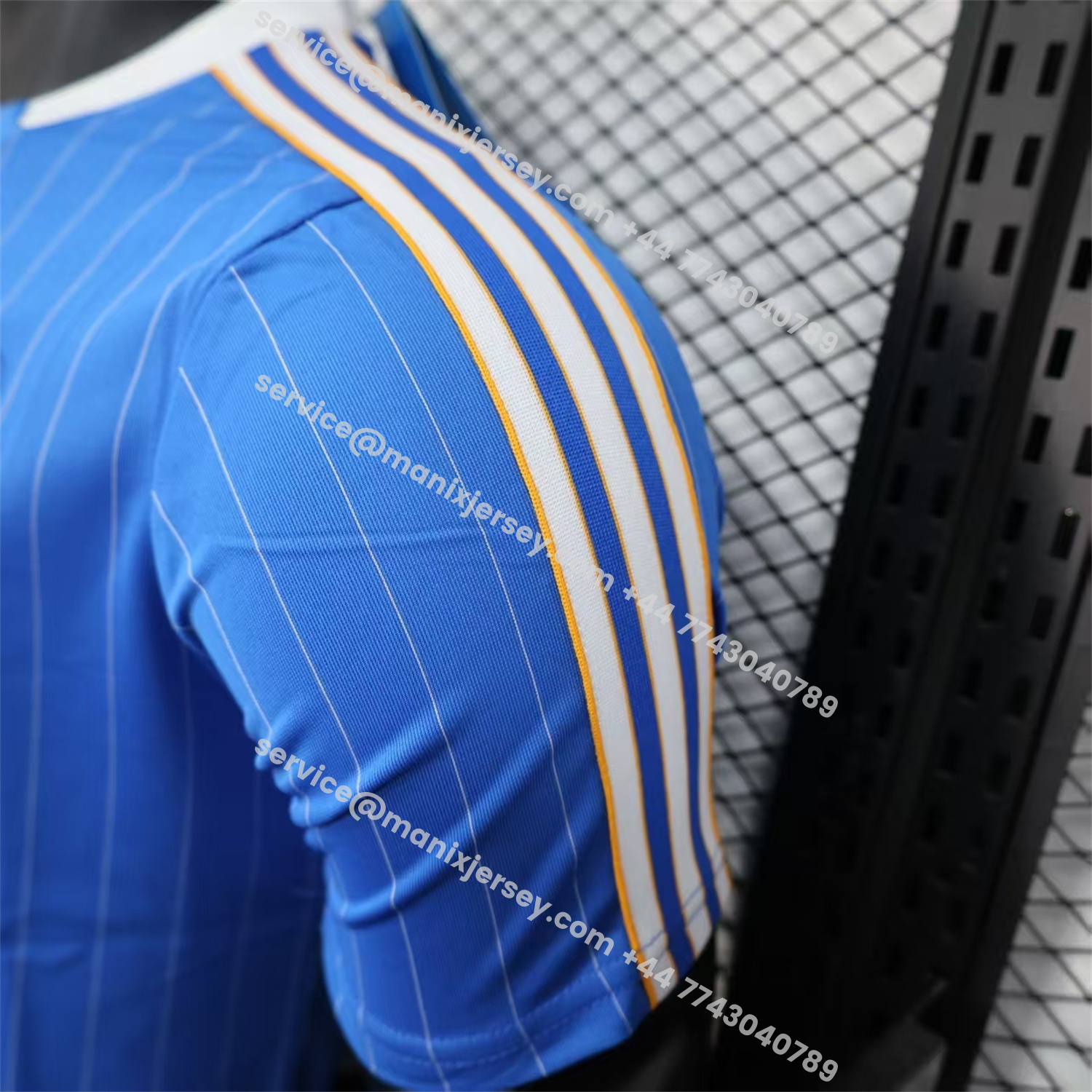 ManixJersey.com | Real Madrid 25-26 Trefoil White Lines Blue Travel Jersey - Player Version -Customize Name, Number and Patch | Worldwide Shipping