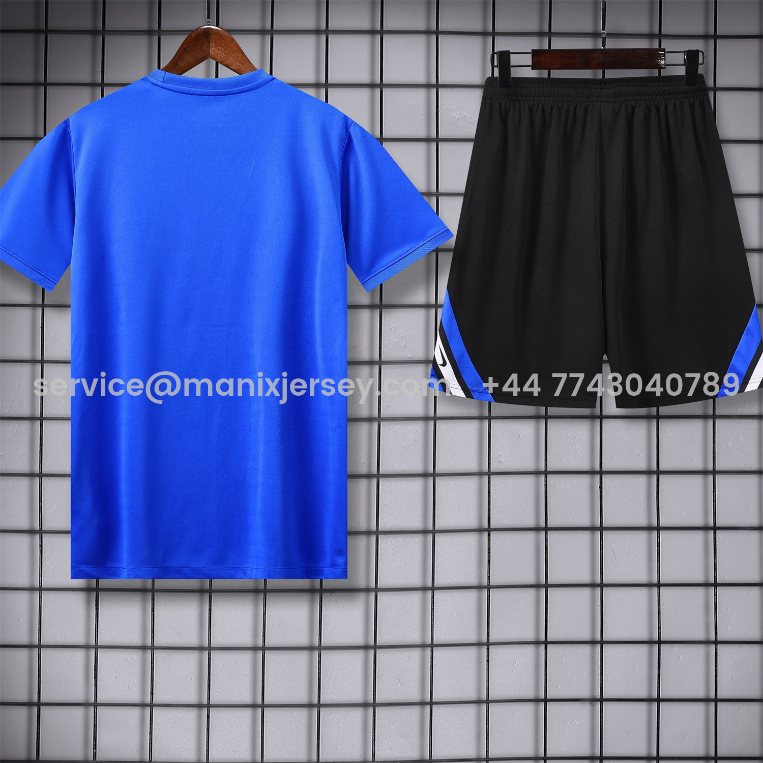 ManixJersey.com | Inter Milan 25-26 Short-Sleeve Training Set - Blue Top & Black Shorts -Customize Name, Number and Patch | Worldwide Shipping