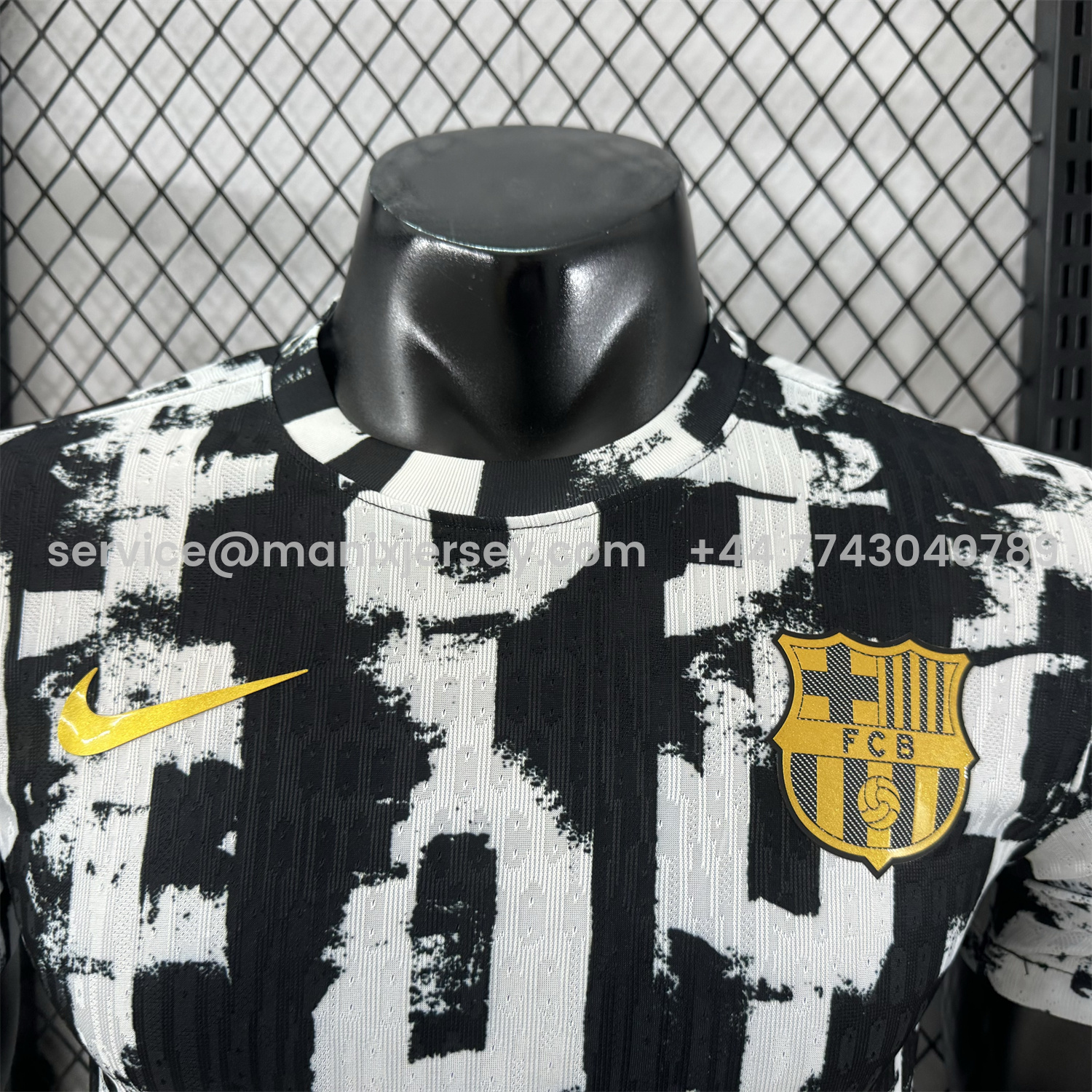 ManixJersey.com | Barcelona 25-26 Unsponsored White & Black Letters Special Jersey - Player Version -Customize Name, Number and Patch | Worldwide Shipping