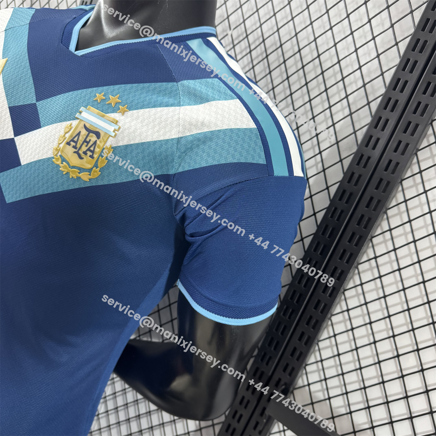 ManixJersey.com | Argentina 2026 Blue Shoulder Stripes Special Jersey - Player Version -Customize Name, Number and Patch | Worldwide Shipping