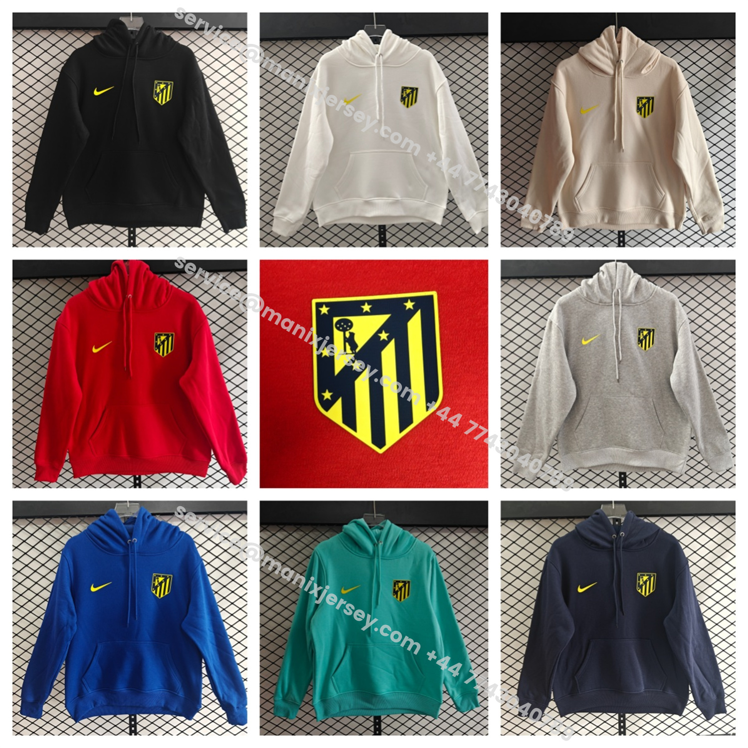 ManixJersey.com | Atletico Madrid 25-26 Originals Terrace Icon Unisex Pullover Hoodie -Customize Name, Number and Patch | Worldwide Shipping