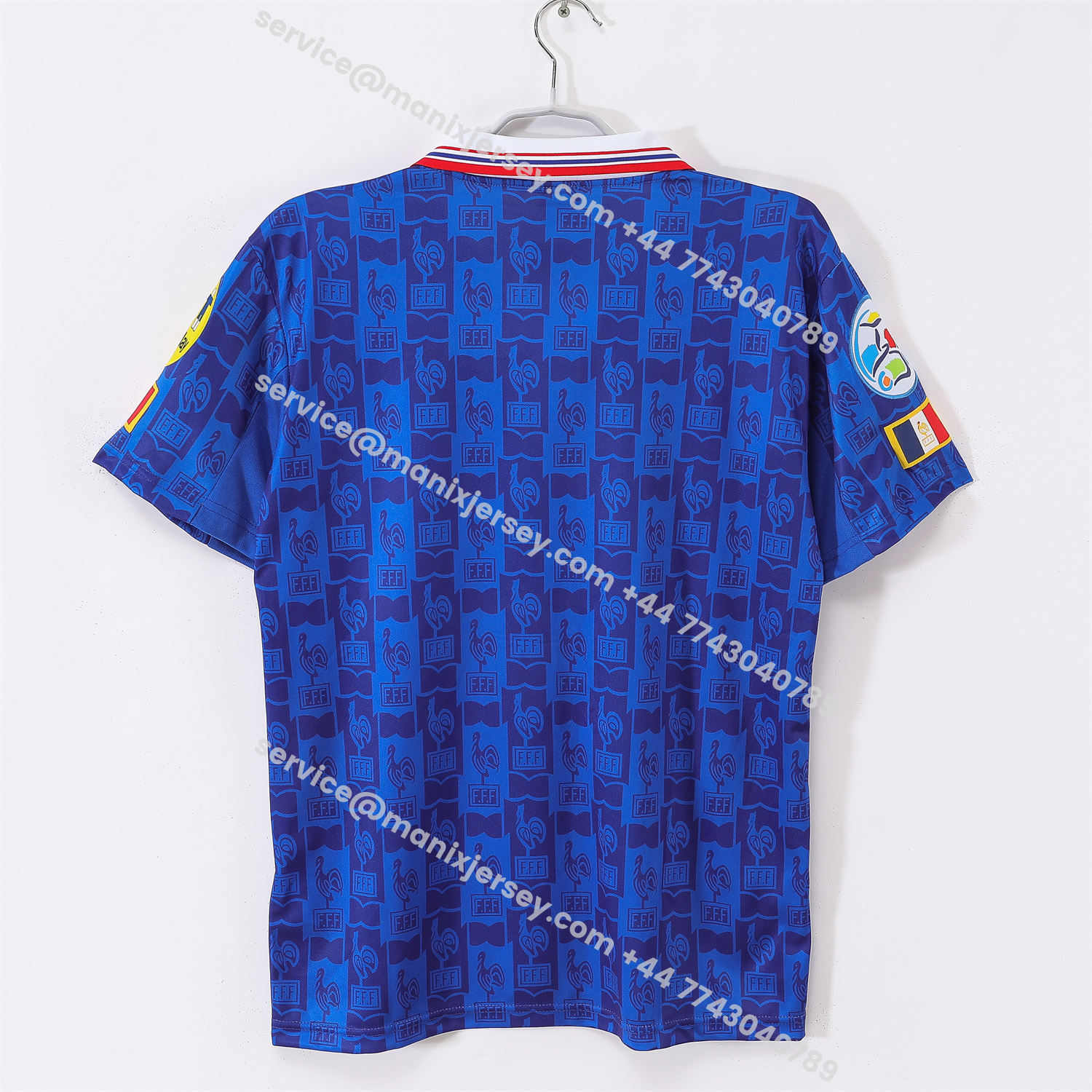 ManixJersey.com | Retro France 1996 Home Jersey -Customize Name, Number and Patch | Worldwide Shipping