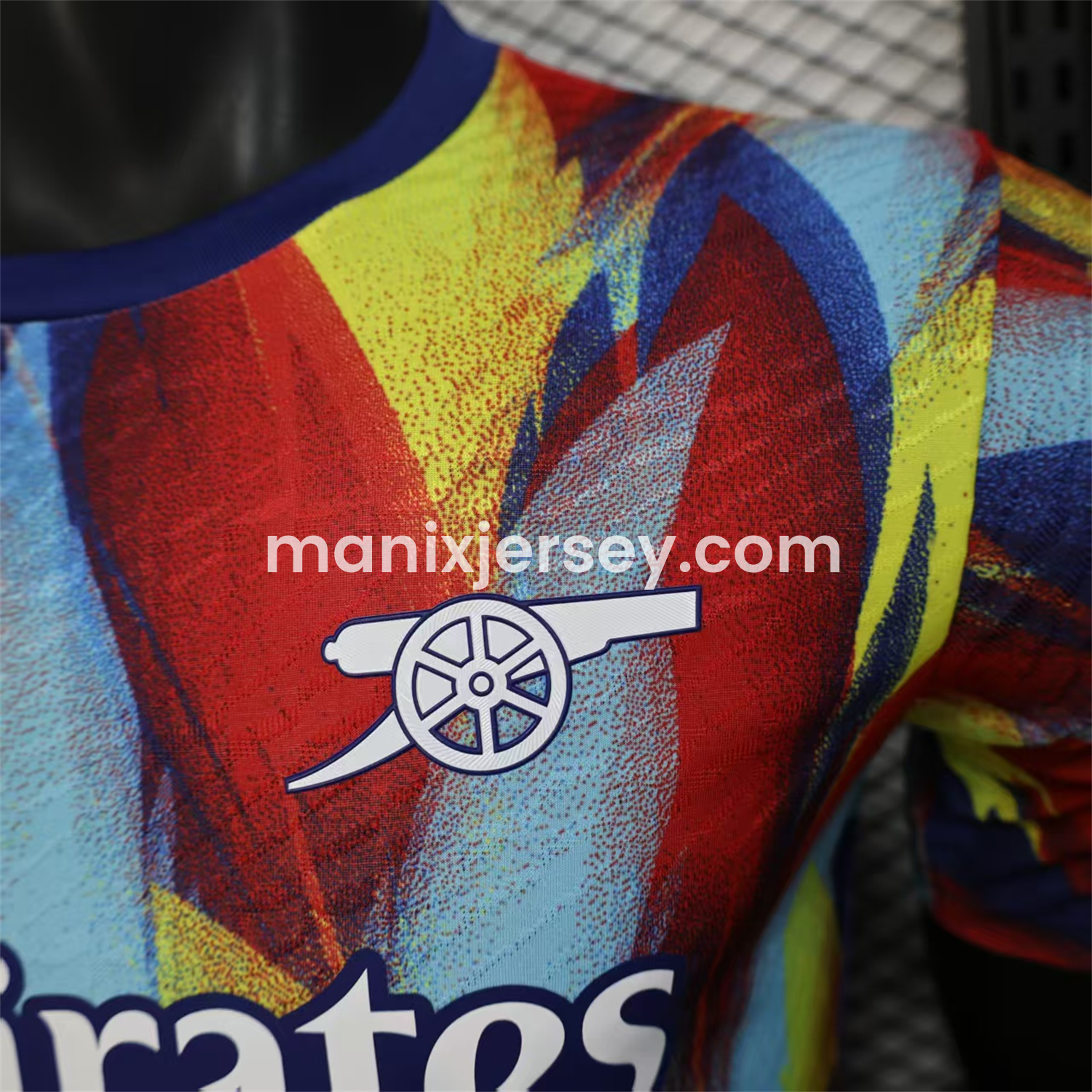 ManixJersey.com | Arsenal 25-26 Colorful Flame Graffiti Pre-match Training Jersey - Player Version -Customize Name, Number and Patch | Worldwide Shipping