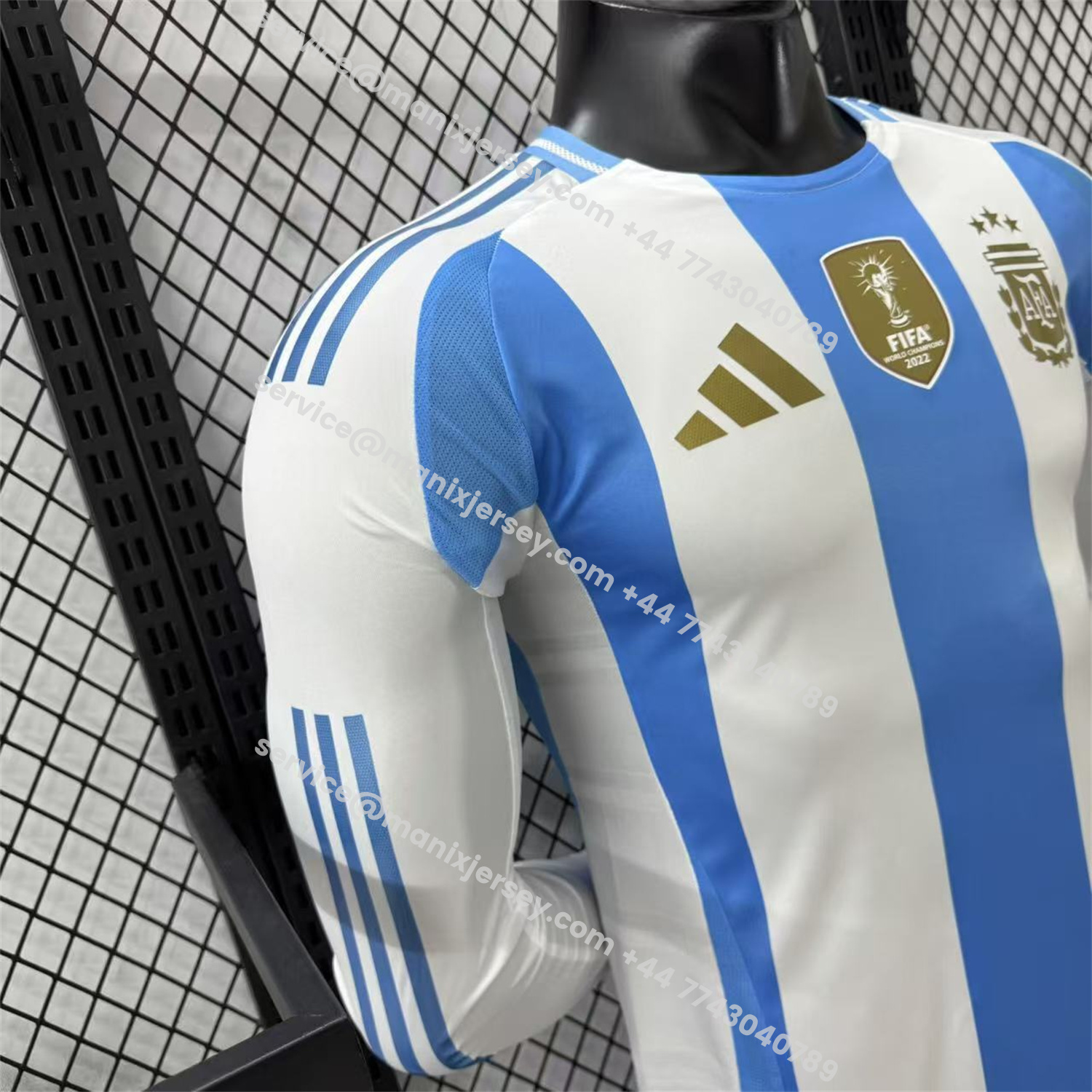 ManixJersey.com | Argentina 2024 Home Long Sleeves Jersey - Player Version -Customize Name, Number and Patch | Worldwide Shipping