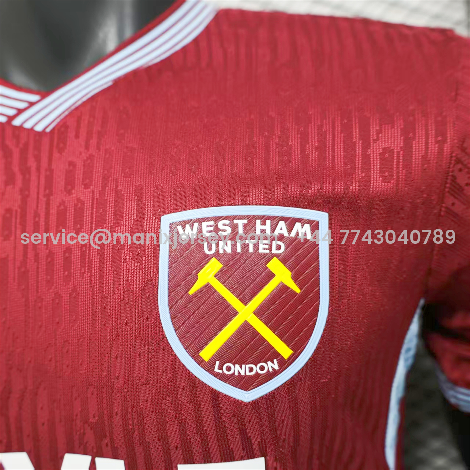 ManixJersey.com | West Ham United 25-26 Home Jersey - Player Version -Customize Name, Number and Patch | Worldwide Shipping
