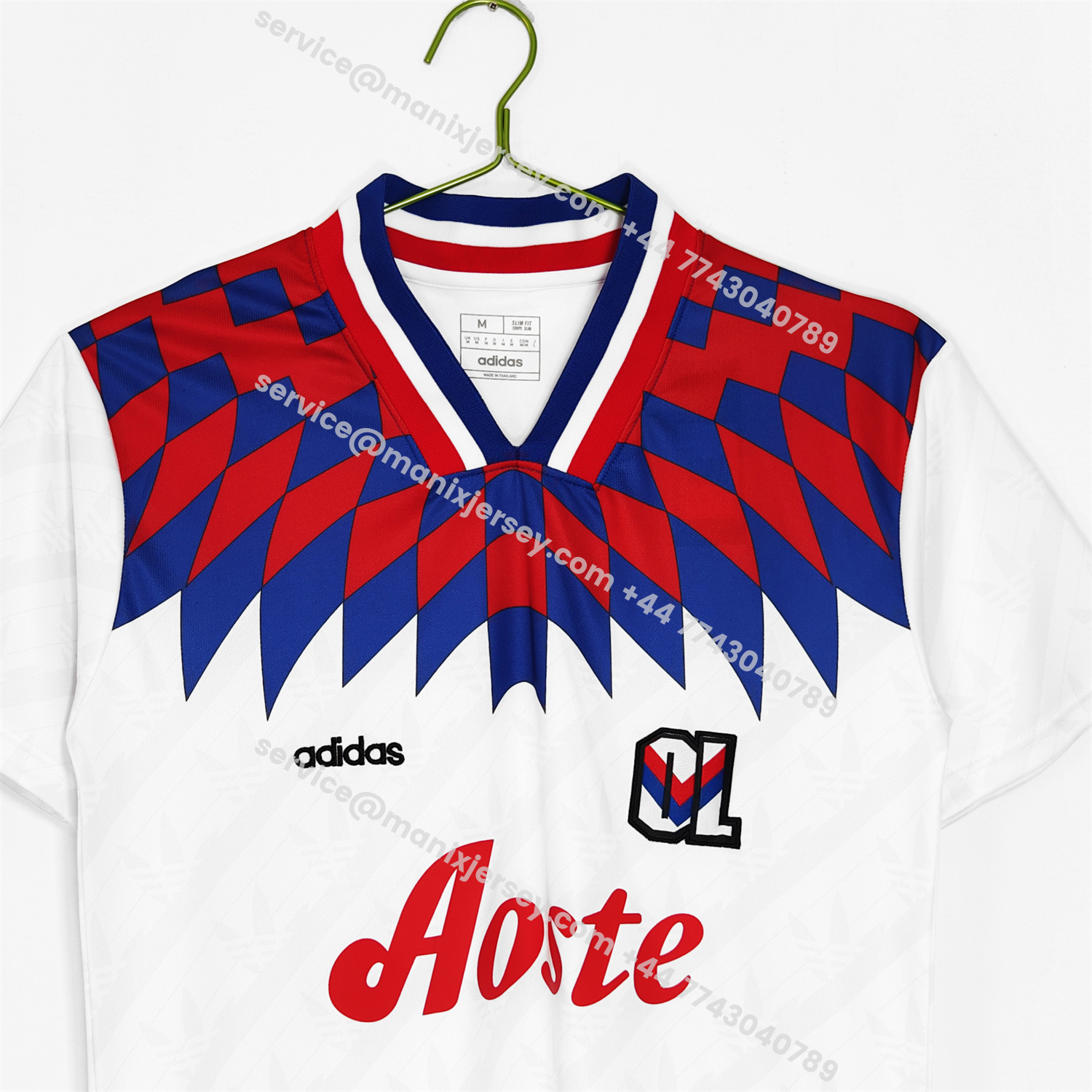 ManixJersey.com | Retro Lyon 1995-96 Home Jersey -Customize Name, Number and Patch | Worldwide Shipping