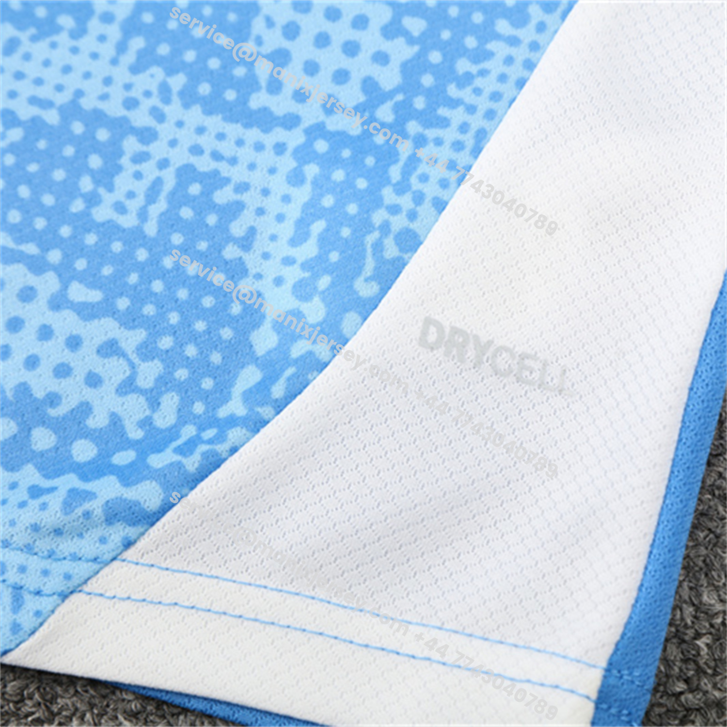 ManixJersey.com | Manchester City 25-26 Kids Short-Sleeve Training Set - Light Blue Camouflage Top & Deep Blue Shorts -Customize Name, Number and Patch | Worldwide Shipping