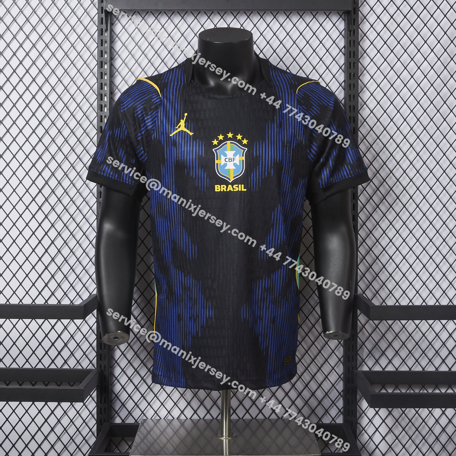 ManixJersey.com | Brazil 2026 Away Blue Jersey - Player Version -Customize Name, Number and Patch | Worldwide Shipping