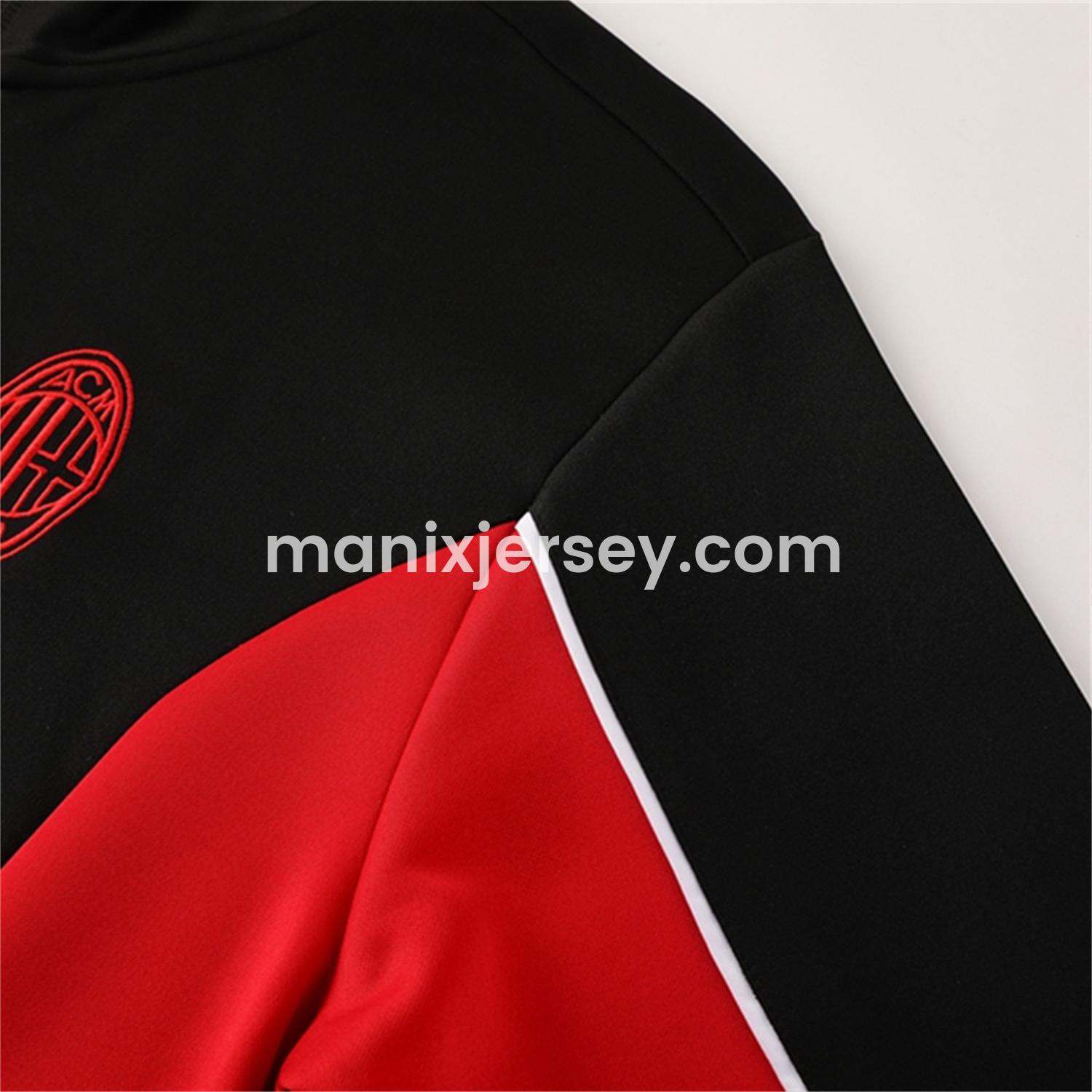 ManixJersey.com | AC Milan 25-26 Jacket Training Tracksuit - Black top & Black Pants -Customize Name, Number and Patch | Worldwide Shipping