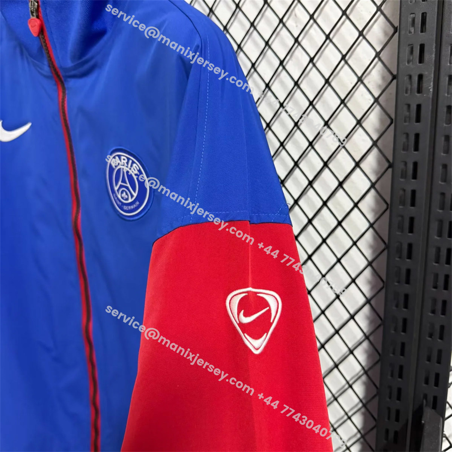 ManixJersey.com | Paris Saint-Germain PSG 25-26 Windbreaker Jacket - Blue -Customize Name, Number and Patch | Worldwide Shipping