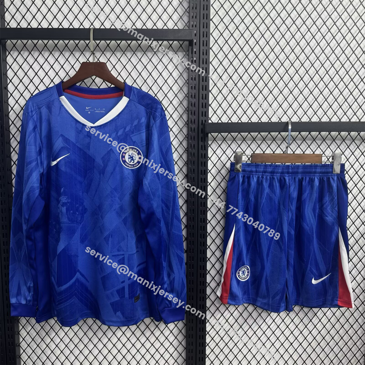 ManixJersey.com | C.H.E.L.S.E.A 25-26 Home Long Sleeves Unsponsored Blue Kids Kit -Customize Name, Number and Patch | Worldwide Shipping