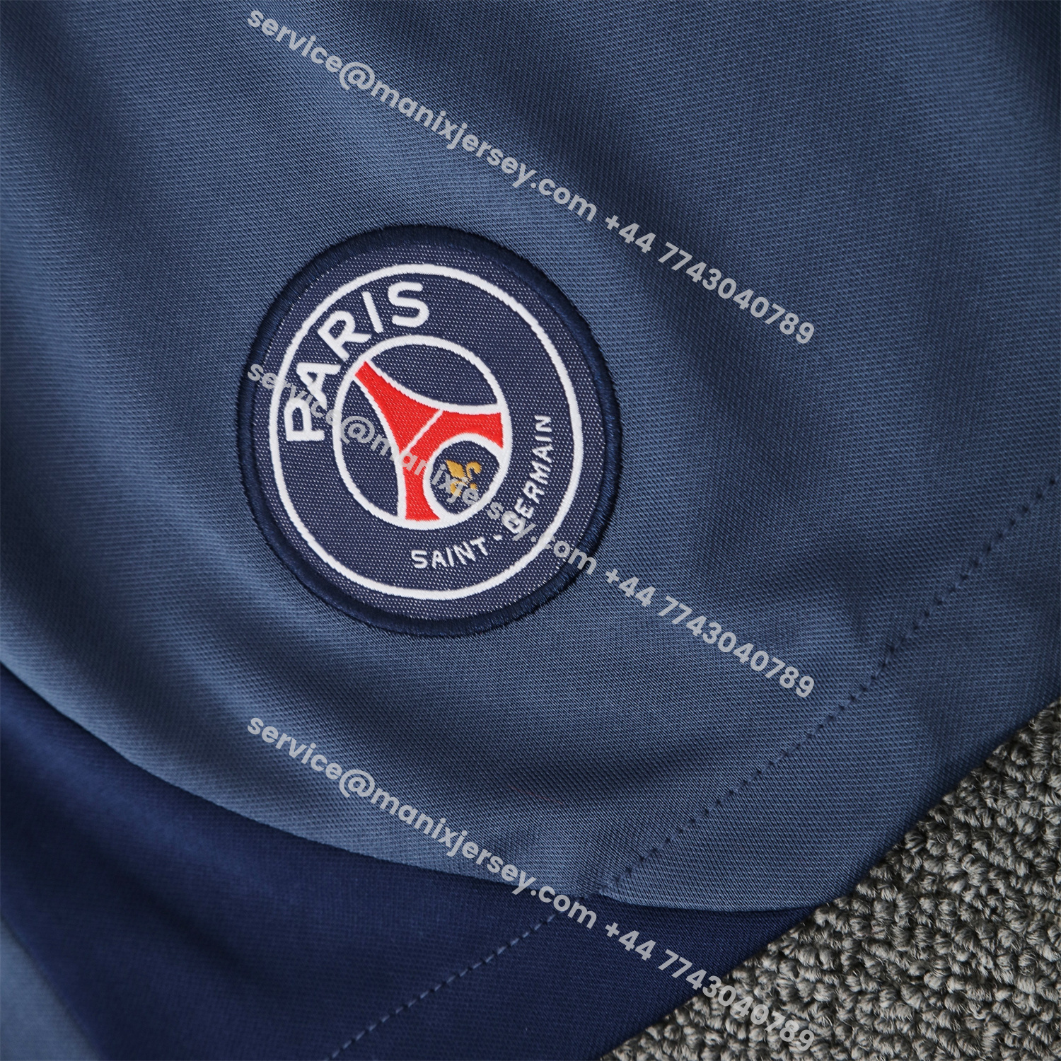 ManixJersey.com | Paris Saint-Germain PSG 25-26 Vest Training Set - White Vest & Deep Blue Shorts -Customize Name, Number and Patch | Worldwide Shipping