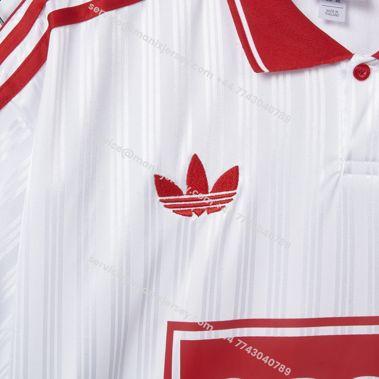 ManixJersey.com | Bohemian 25-26 Oasis Originals Tour White And Red Jersey With Number 25 - Fans Version -Customize Name, Number and Patch | Worldwide Shipping