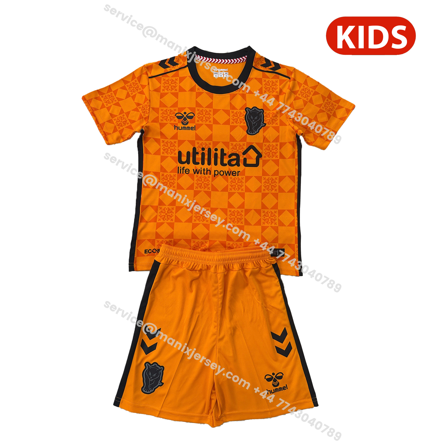 ManixJersey.com | Sunderland 25-26 Orange Goalkeeper Kids Kit -Customize Name, Number and Patch | Worldwide Shipping