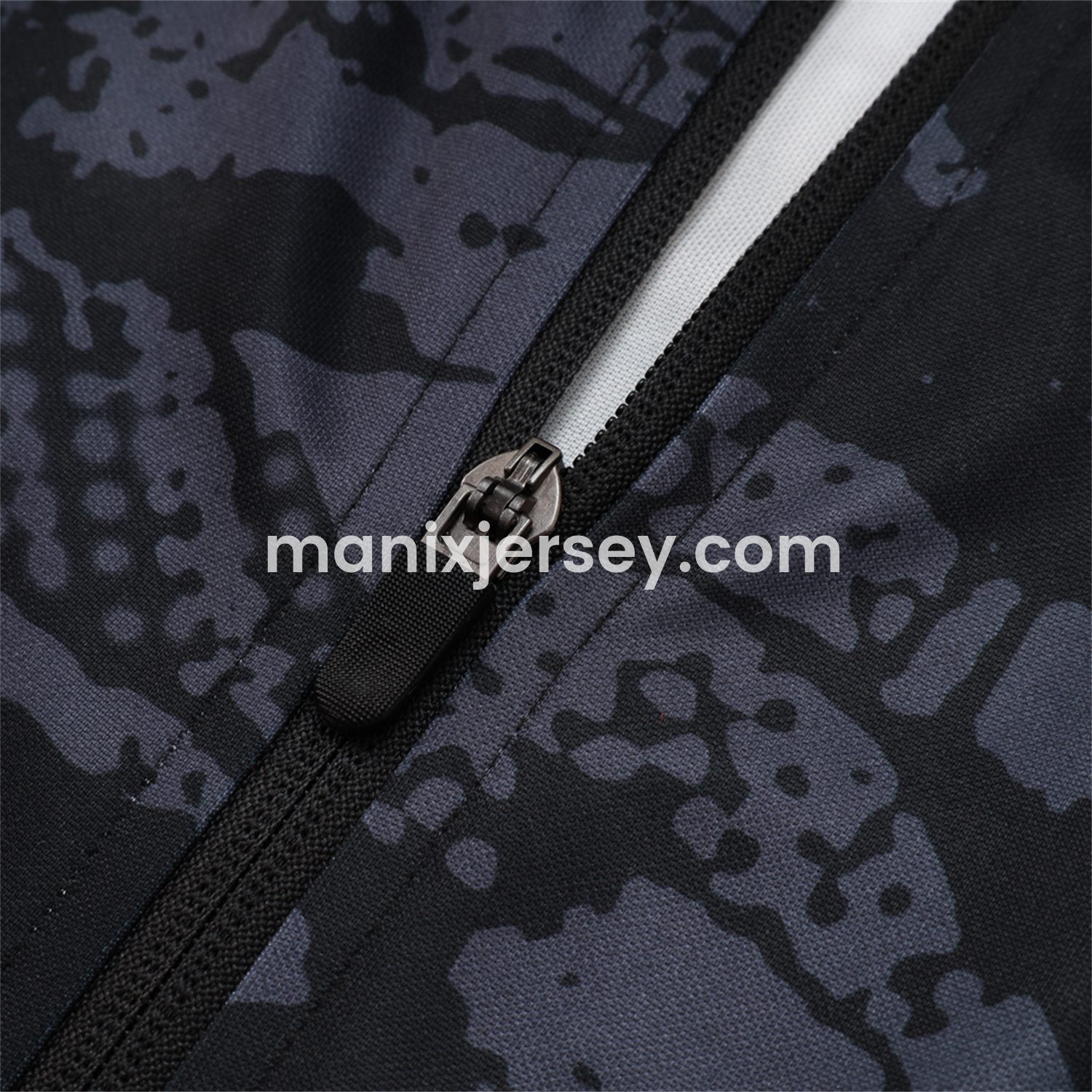 ManixJersey.com | Corinthians 25-26 Jacket Training Tracksuit - Black and Gray Pattern Jackets & Black Pants -Customize Name, Number and Patch | Worldwide Shipping