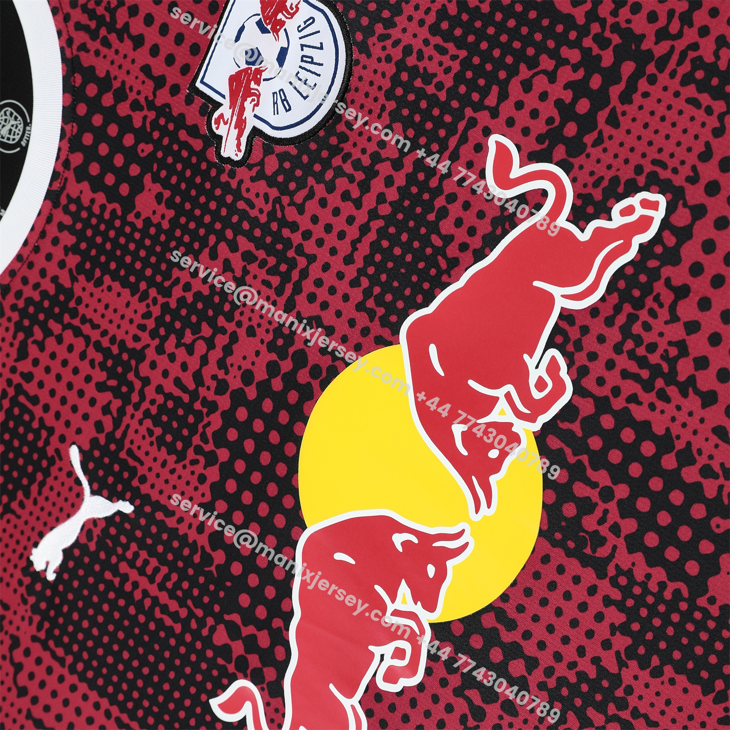 ManixJersey.com | RB Leipzig 25-26 Short-Sleeve Training Set- Red Top & Black Shorts -Customize Name, Number and Patch | Worldwide Shipping