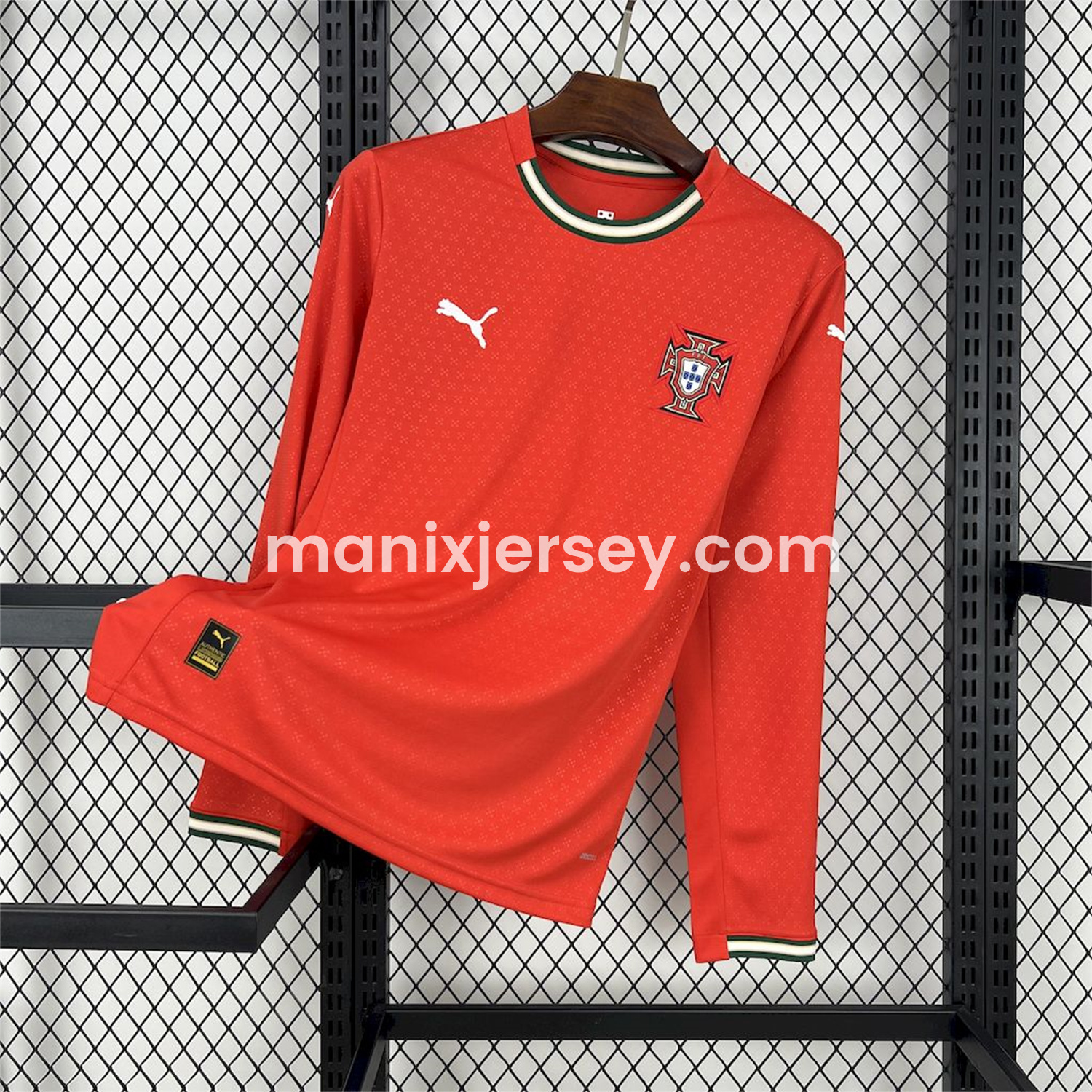 ManixJersey.com | Portugal 2025-26 Home Long Sleeve Jersey - Fans Version -Customize Name, Number and Patch | Worldwide Shipping